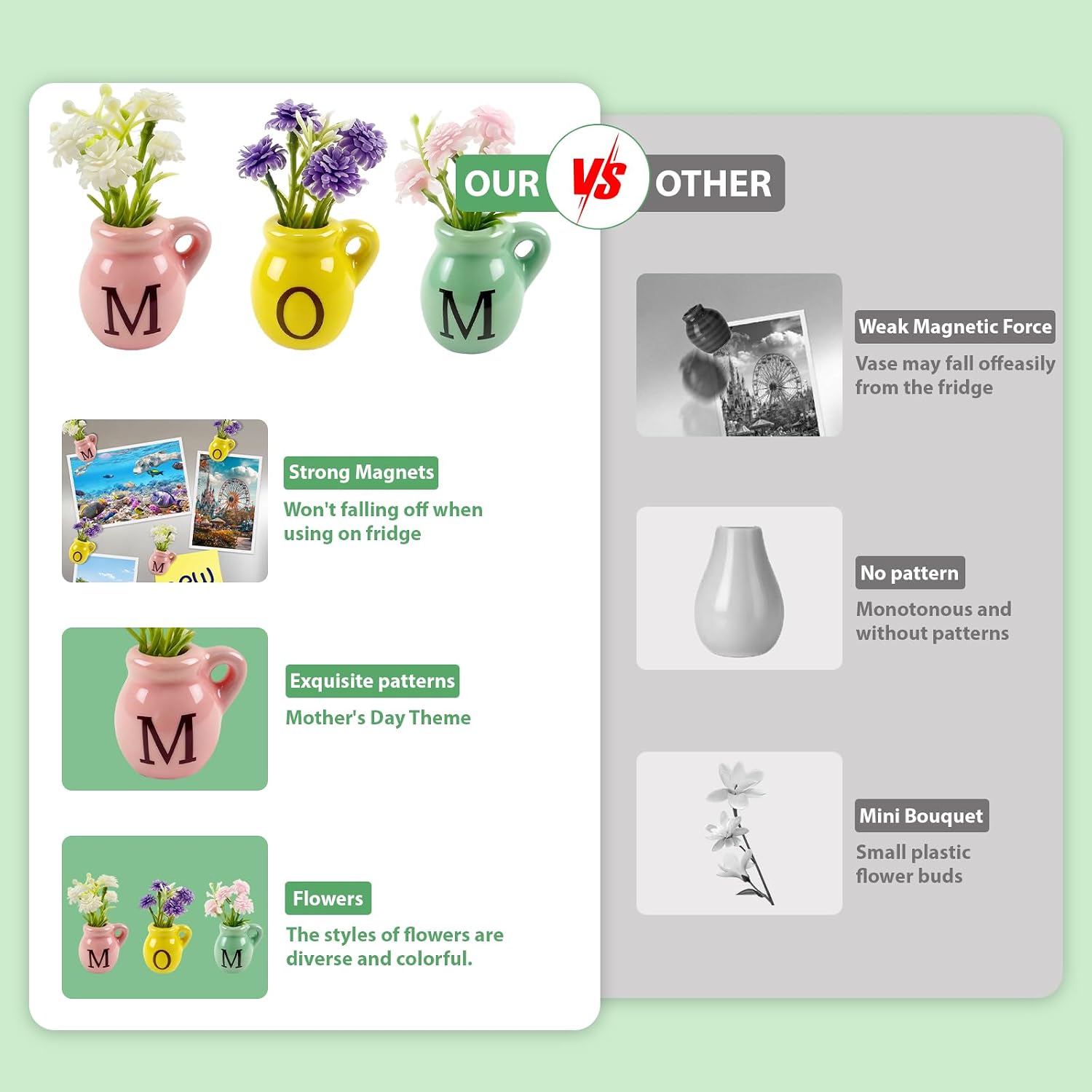 Mini Ceramic Vase Fridge Magnets Mini Plant Refrigerator Magnet