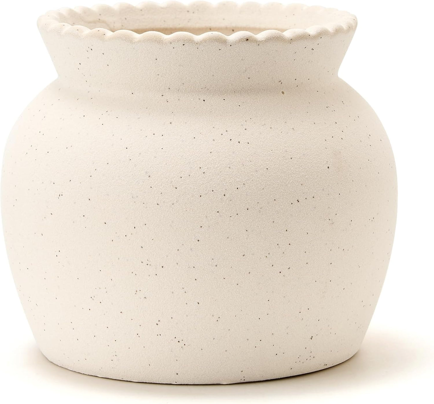 Ceramic Flower Vase / 18967-white / 4.8 Inch