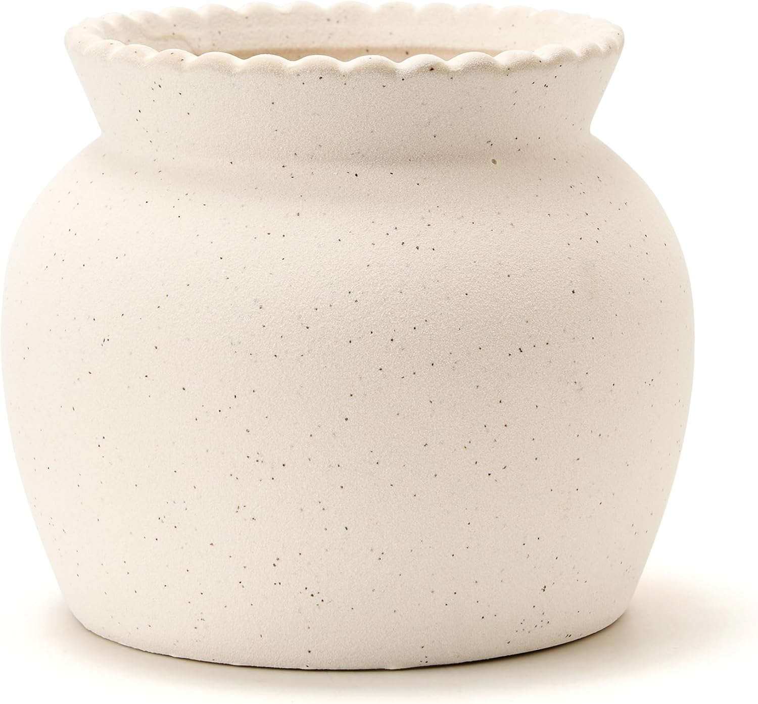 Ceramic Flower Vase / 18967-white / 4.8 Inch