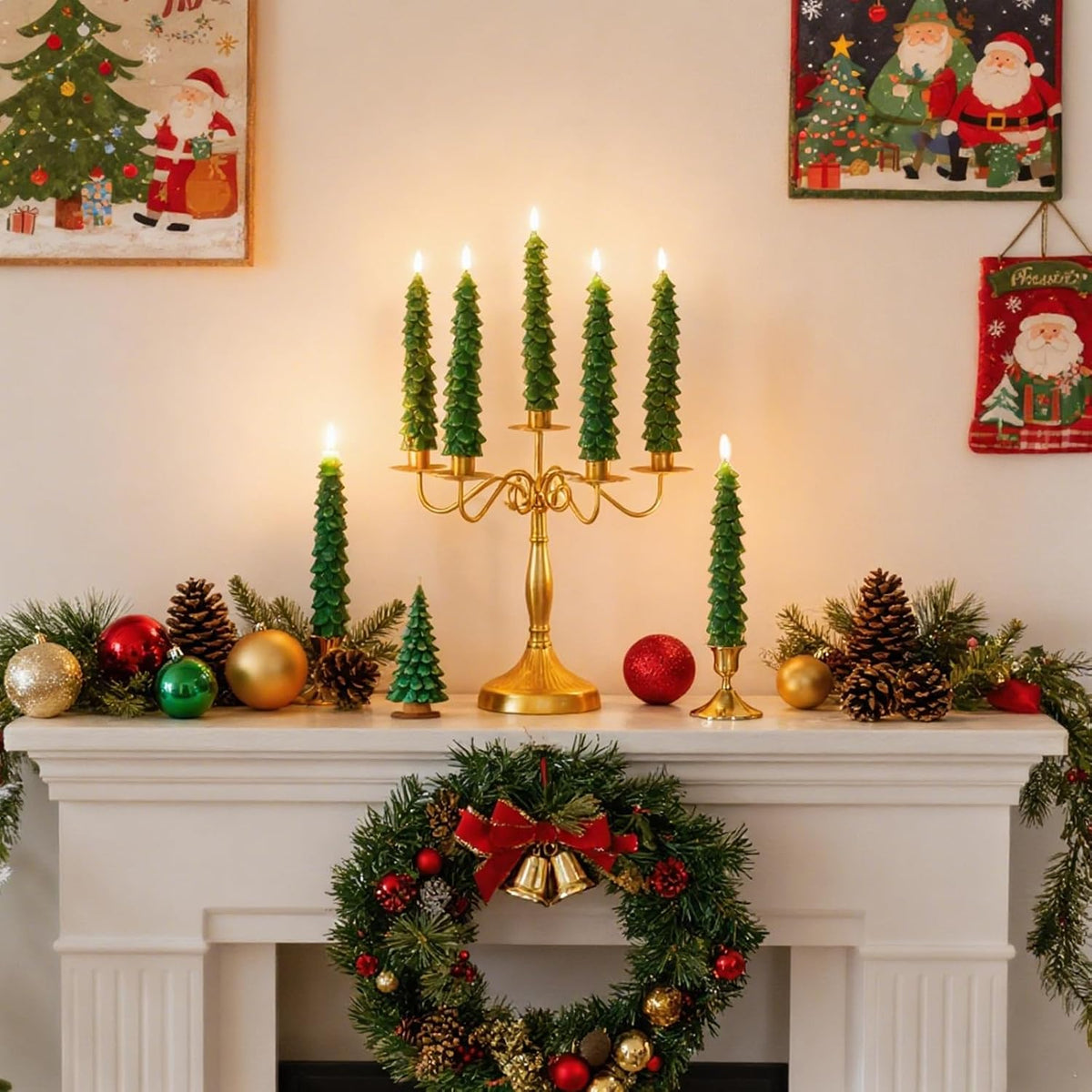 Lezonic 6Pcs Flameless Christmas Tree Candles with Remote Timer, LED Taper Candles Battery Operated Flickering Flame