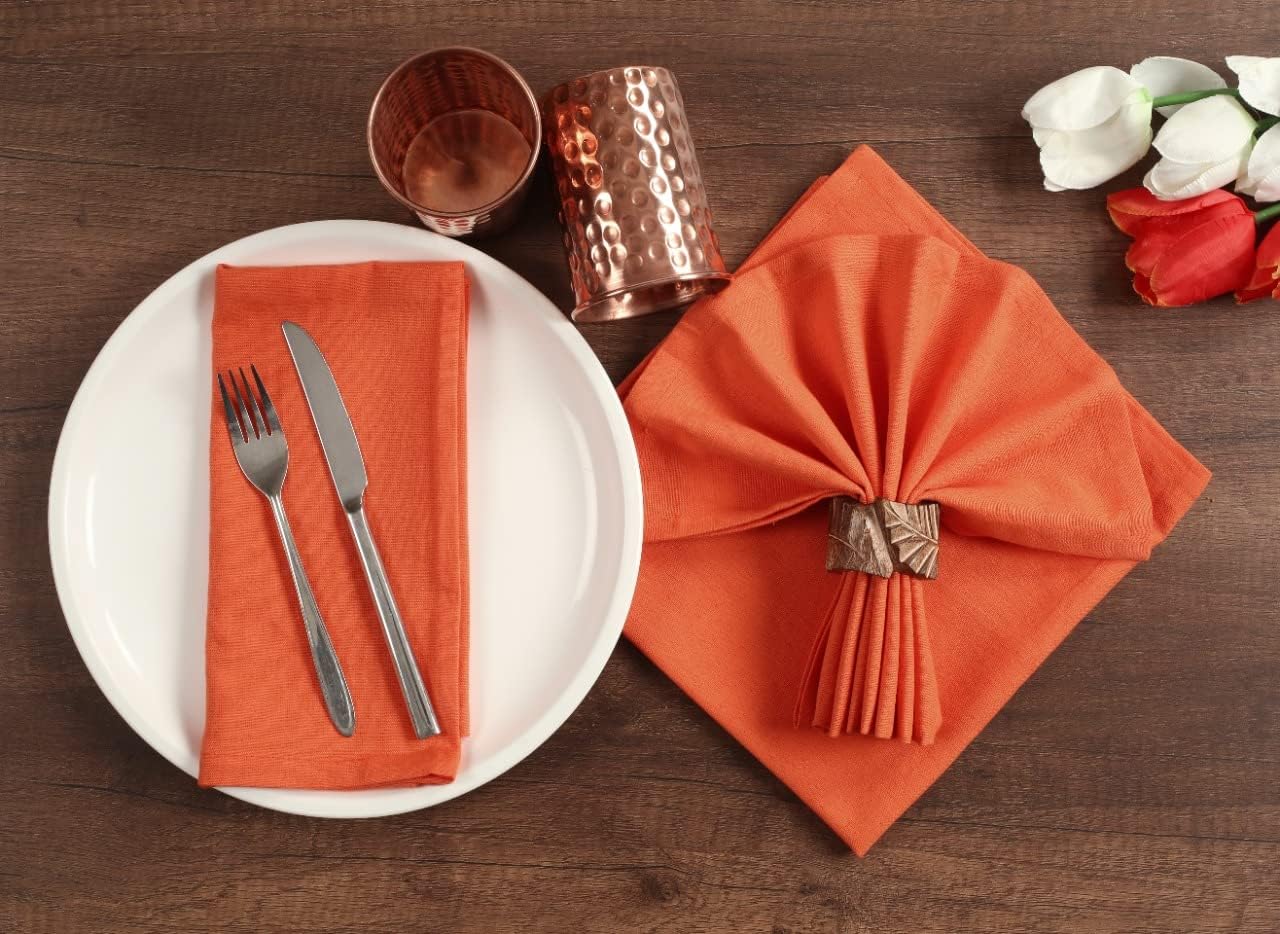 NATURALCRAFT Cloth Napkins Set of 12 Cotton Linen18x18 in Washable Napkins Cloth - Soft Durable Easter - Ideal for
