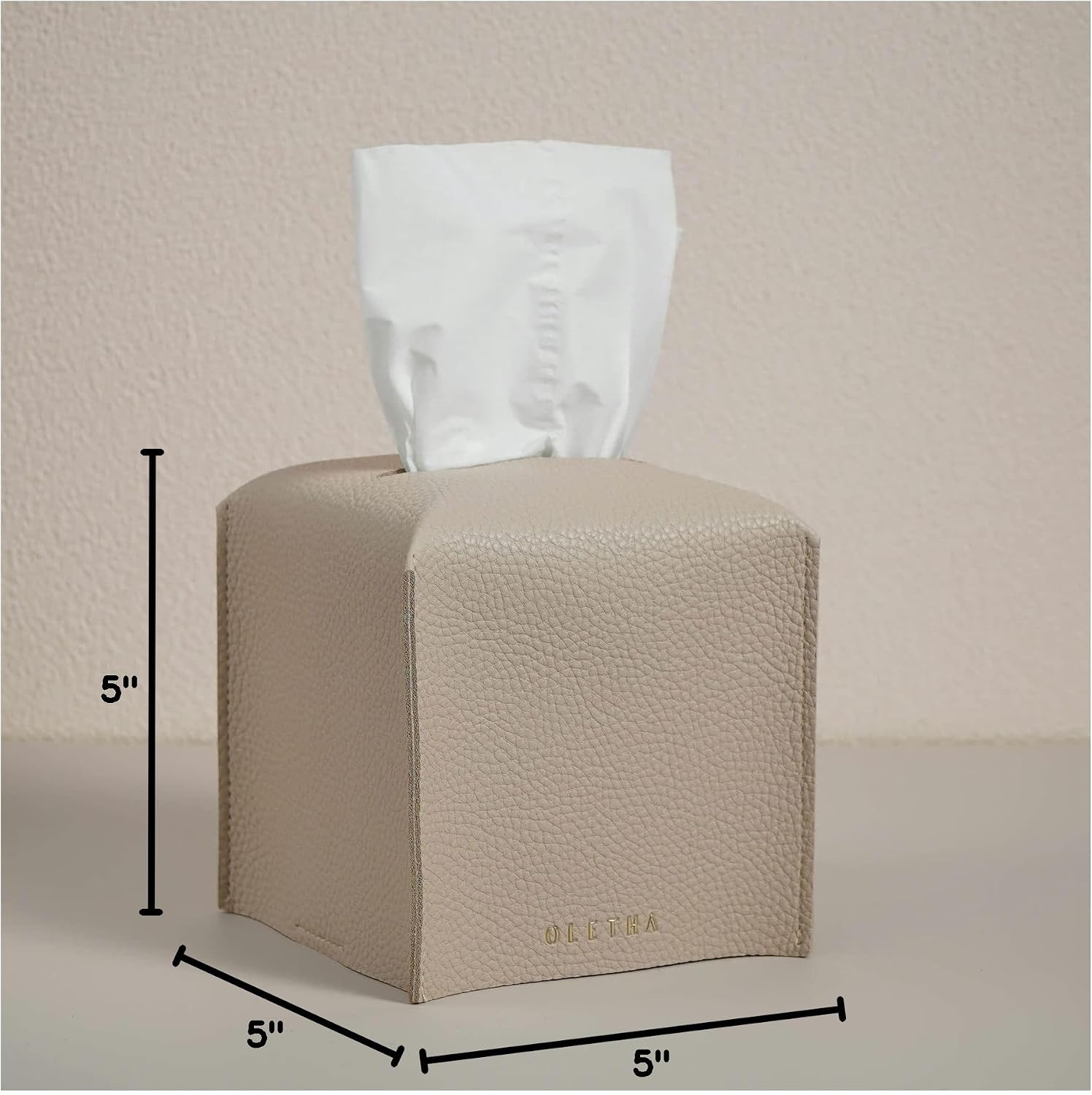 Light / Square Tissue Box Cover / Light Taupe / Set of 2