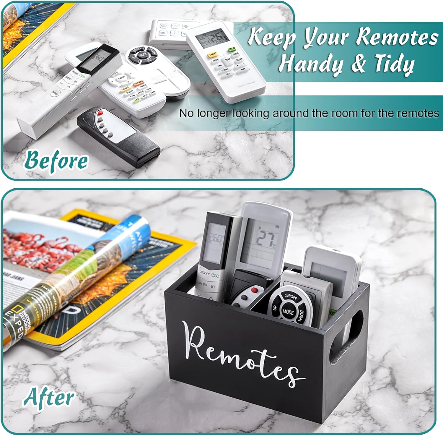 Remote Control Holder / Black / 2 Slots