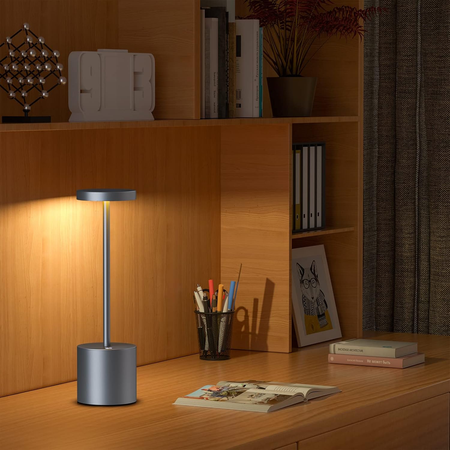 SAKRINGT 2 Pack Cordless Table Lamp Rechargeable,5000mAh Battery Operated Portable LED Table Light,Dimming Desk Lamp