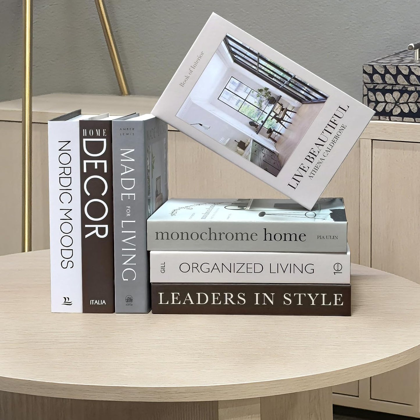 Decorative Books / Fake Books for Decoration / Beige / Set of 7