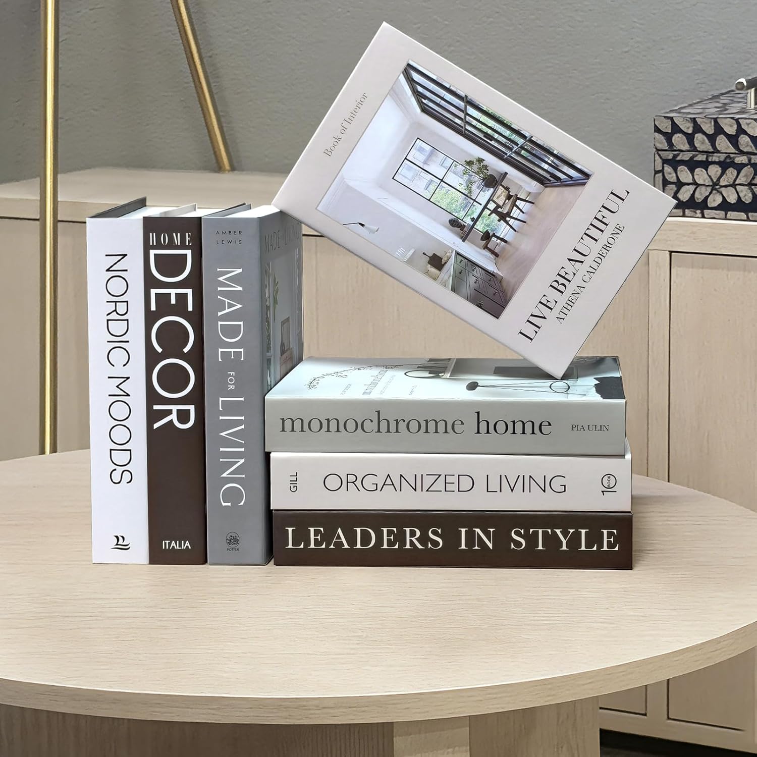 Decorative Books / Fake Books for Decoration / Beige / Set of 7