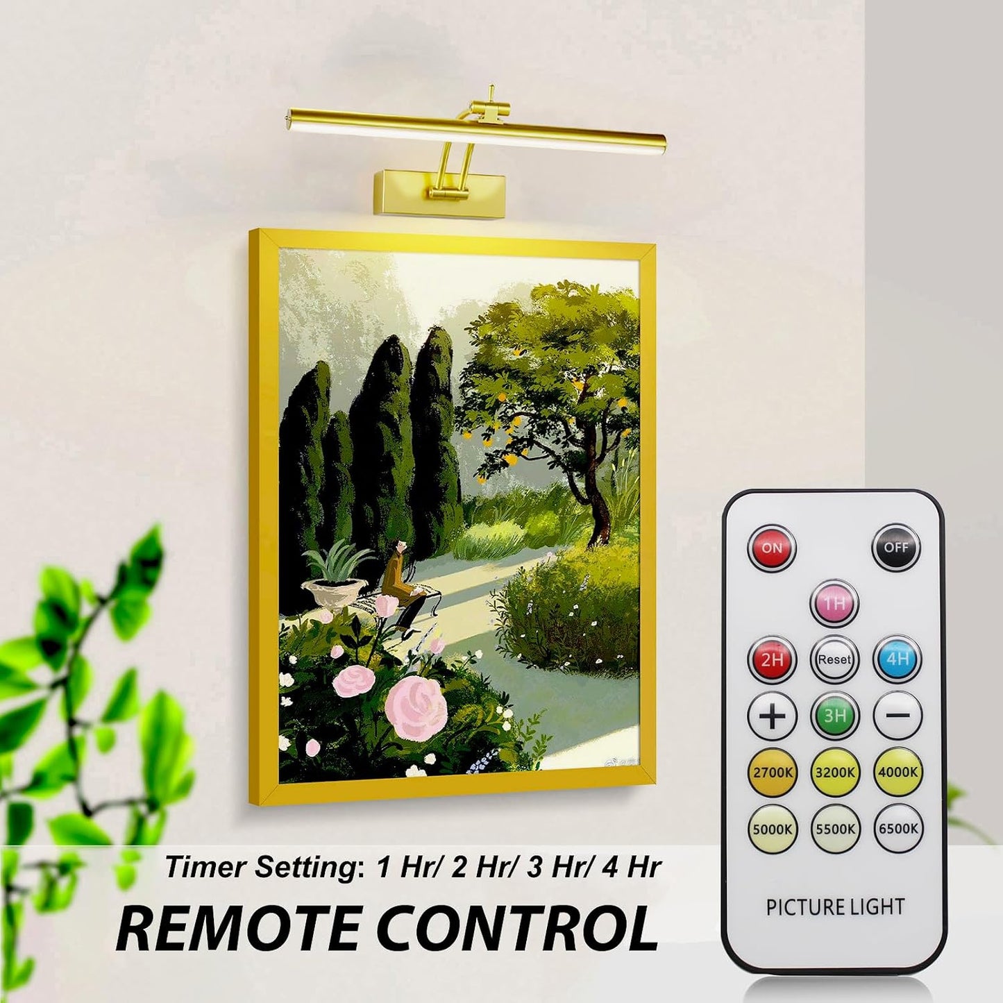 Yuichoy 4 Pack Picture Light Battery Operated for Wall, 16" Wireless Art Lighting for Painting, 6 Colors Picture Frame