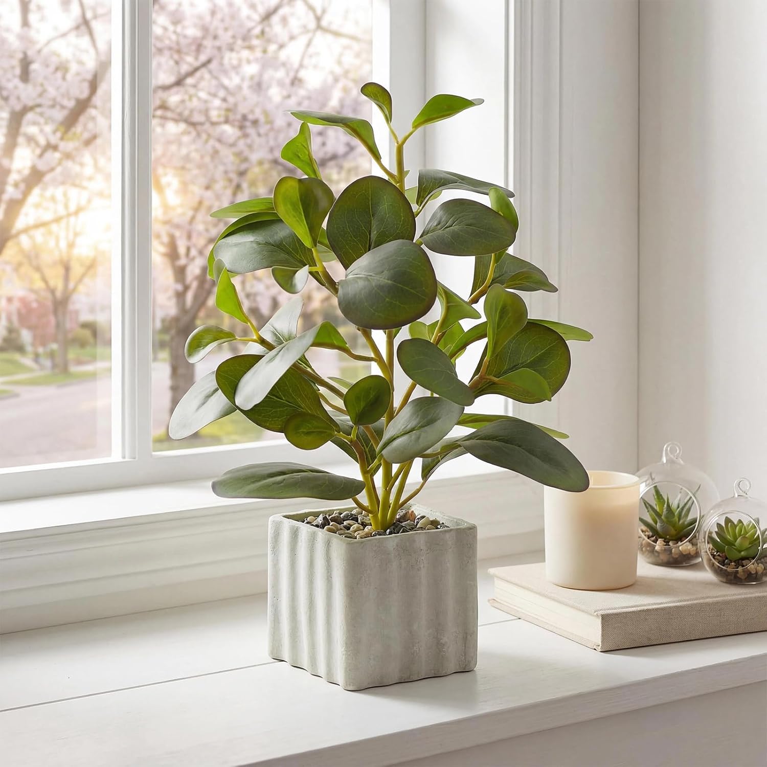 13" Artificial Potted Plant for Idoor Decor / Green