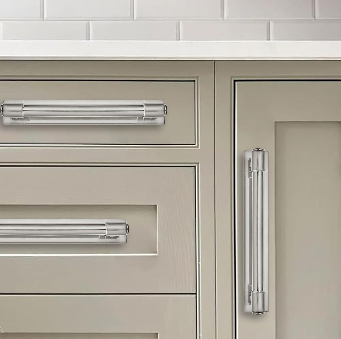 5 Pack 6 Inch（152 mm Center to Center Brushed Satin Nickel Cabinet Pull Backplate with Base Plate Zinc Solid Kitchen
