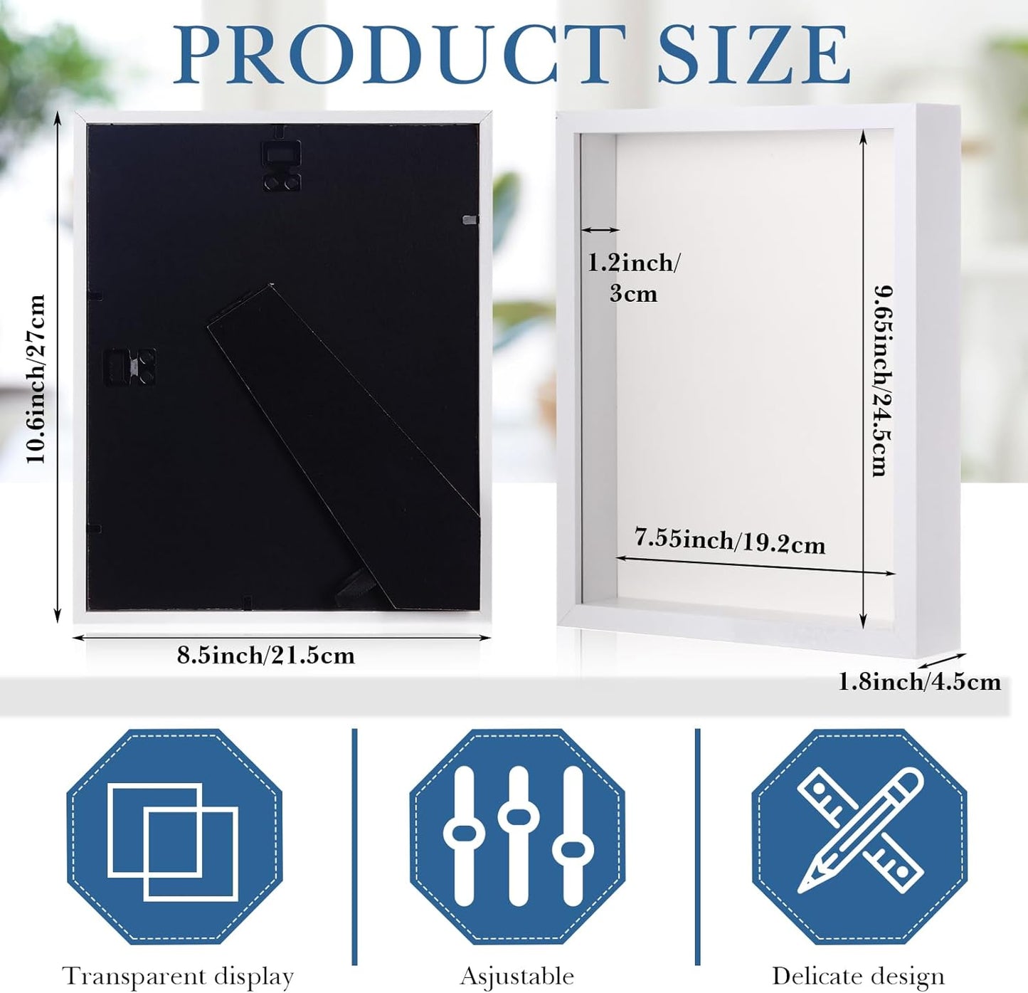 Ripeng 16 Pack 8 x 10 Inch Shadow Box Frame Display Cases, Deep Picture Frames for Wedding Bouquet Preservation