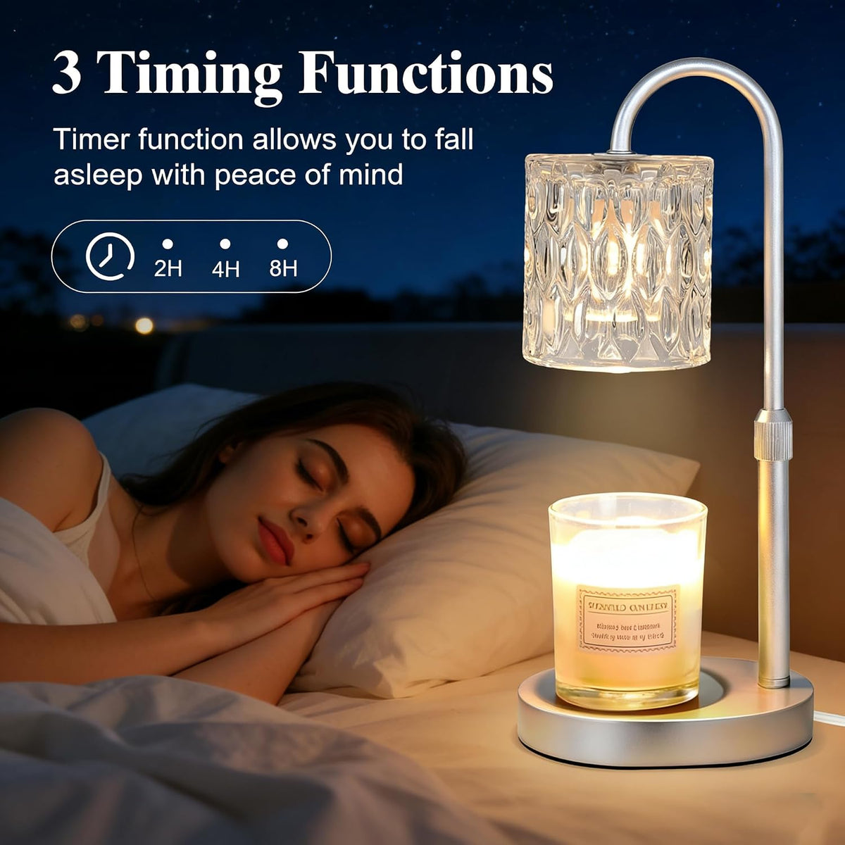 Dreamholder Electric Candle Warmer Lamp with Timer, Dimmable Candle Lamp with Adjustable Height, Wax Melter for Jar