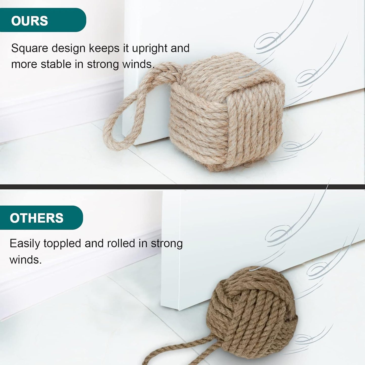 Jute Weighted Interior Doorstop / Jute Knot 5