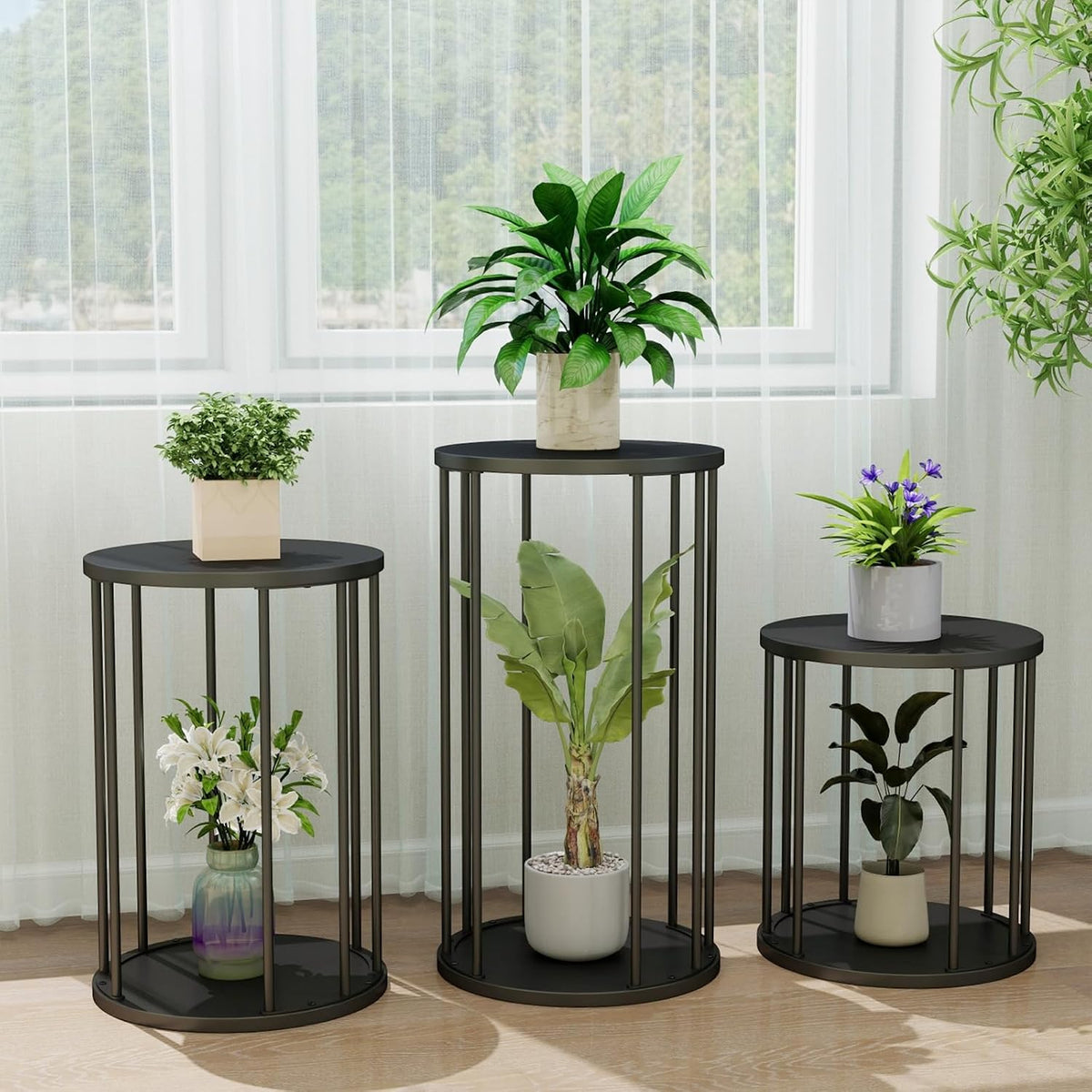 Plant Stand Indoor,small plant stool,Flower Pot Corner stand holder,Mid Century Heavy Duty Metal Tall Home Decor,Modern