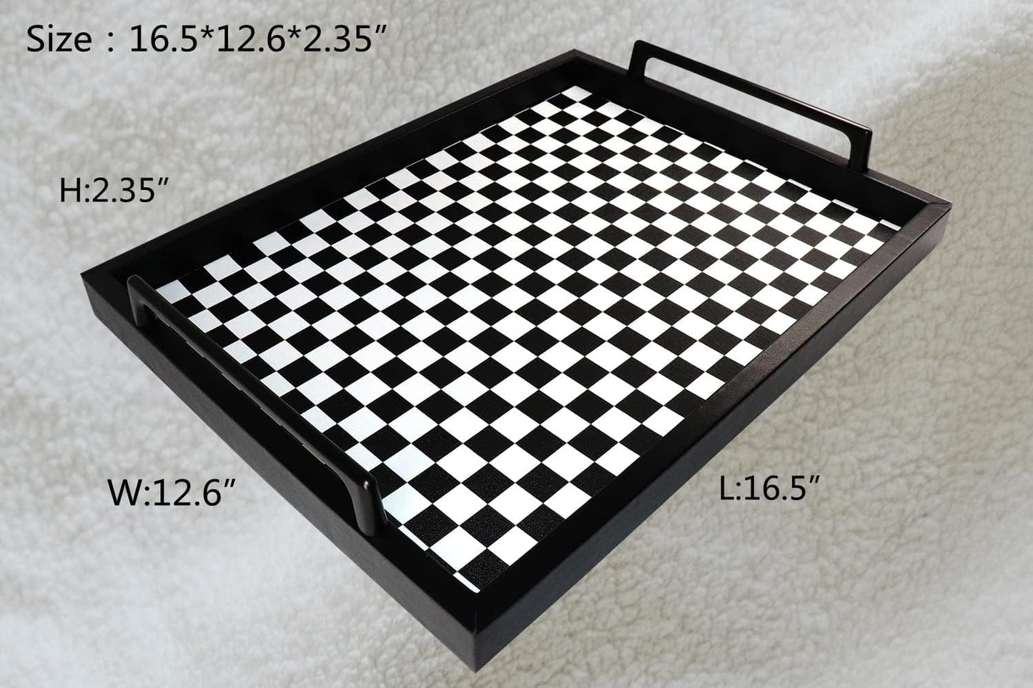 Food Service Tray / Black/white Checkerboard / 16.5 x 12.6