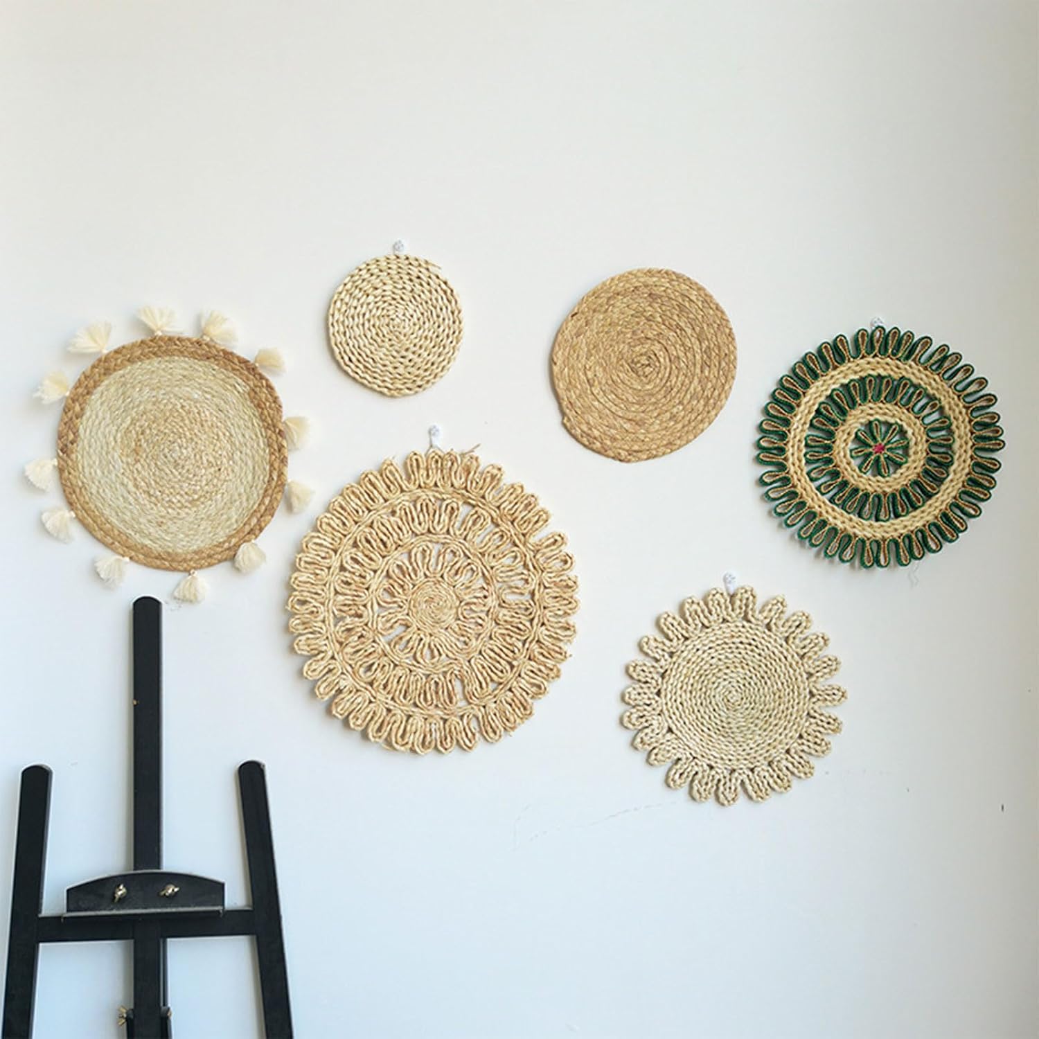 Grass Weave Wall Decorations Rattan Wall Decorations Handmade Round Grass Weaving Hangings Ornament
