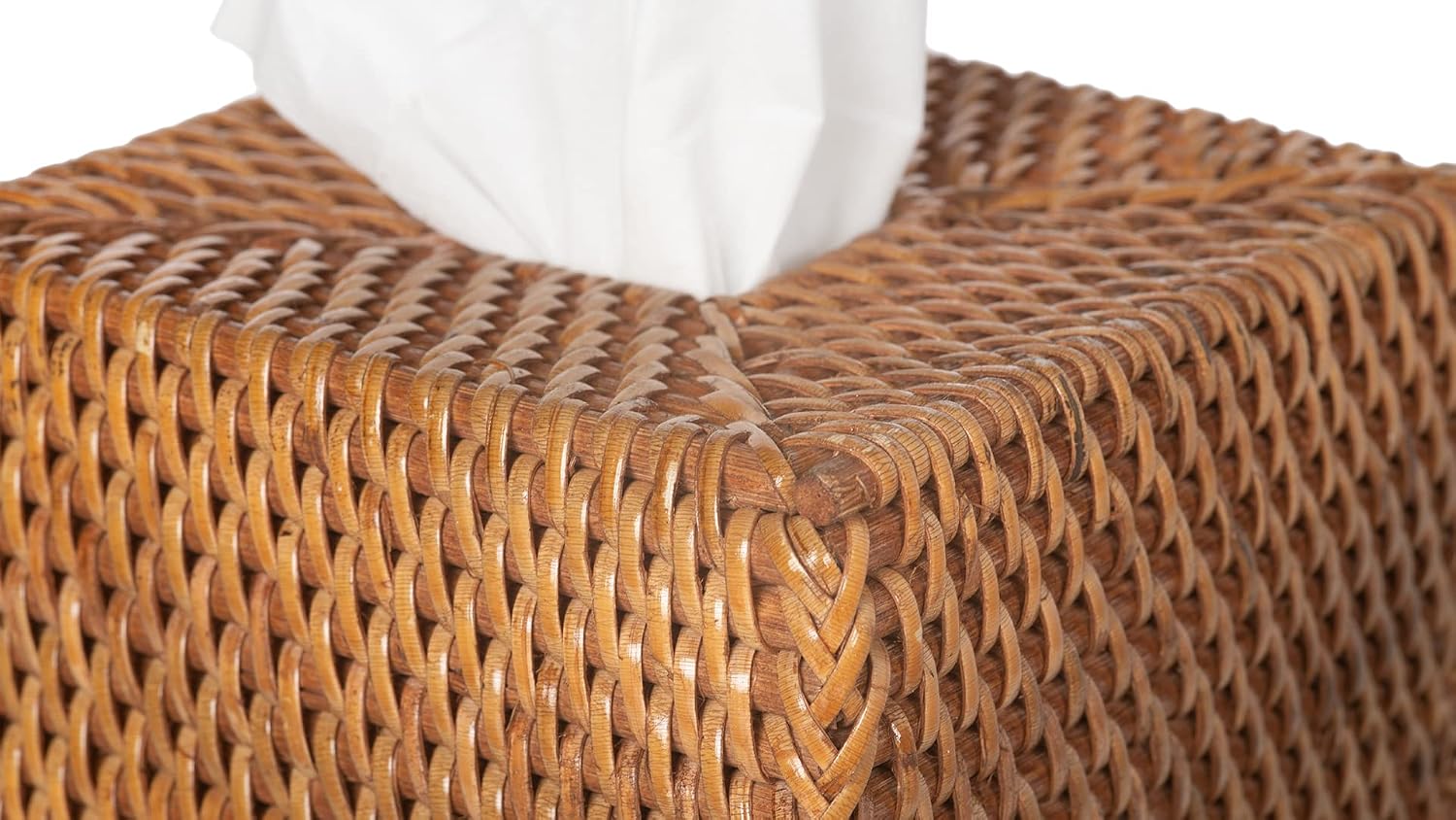 Loma Square Rattan Tissue Box Cover / Brown