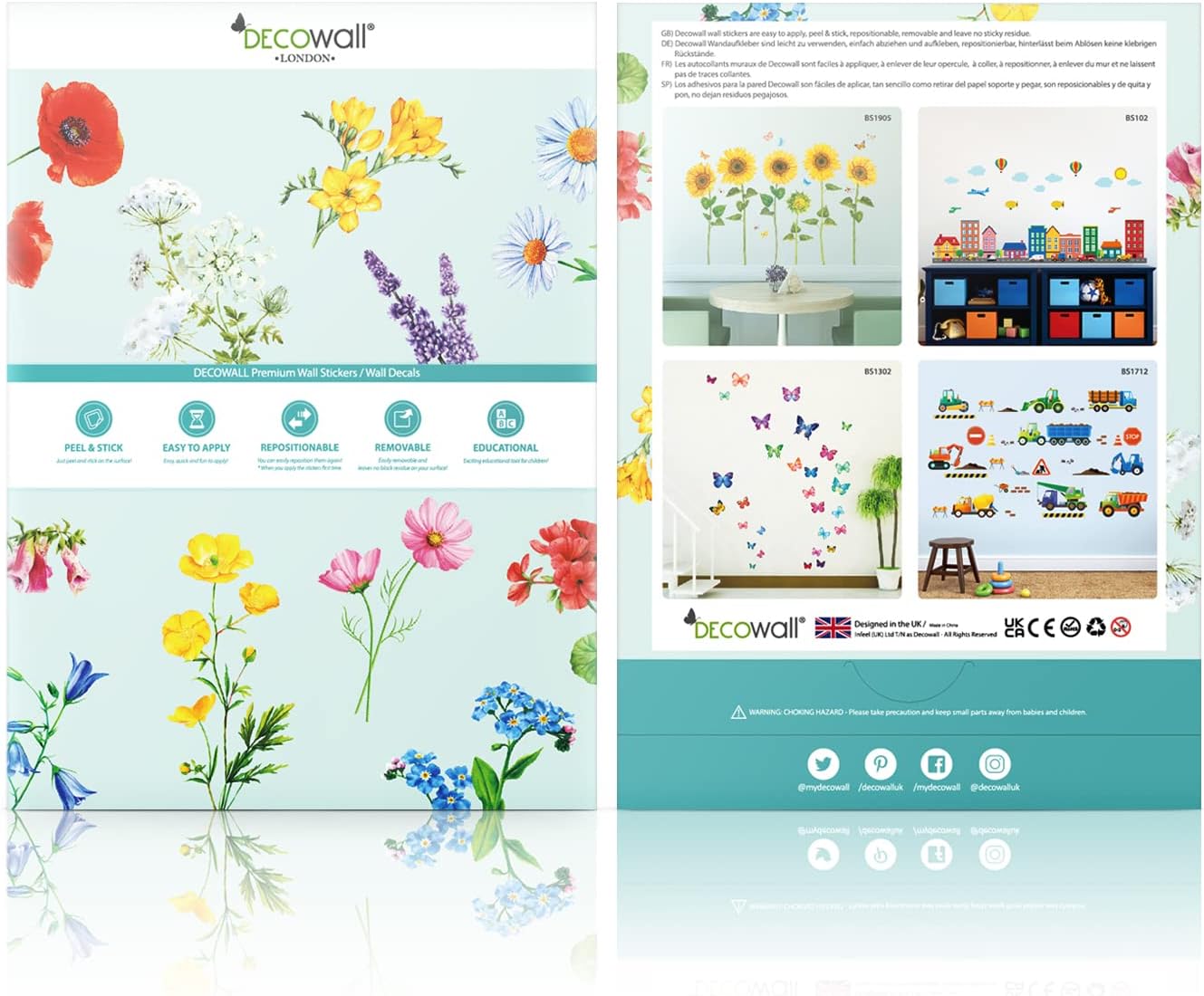 DECOWALL Under The Sea Wall Decals Ocean Fish Stickers Turtle Jellyfish Seaweed / Set of 128