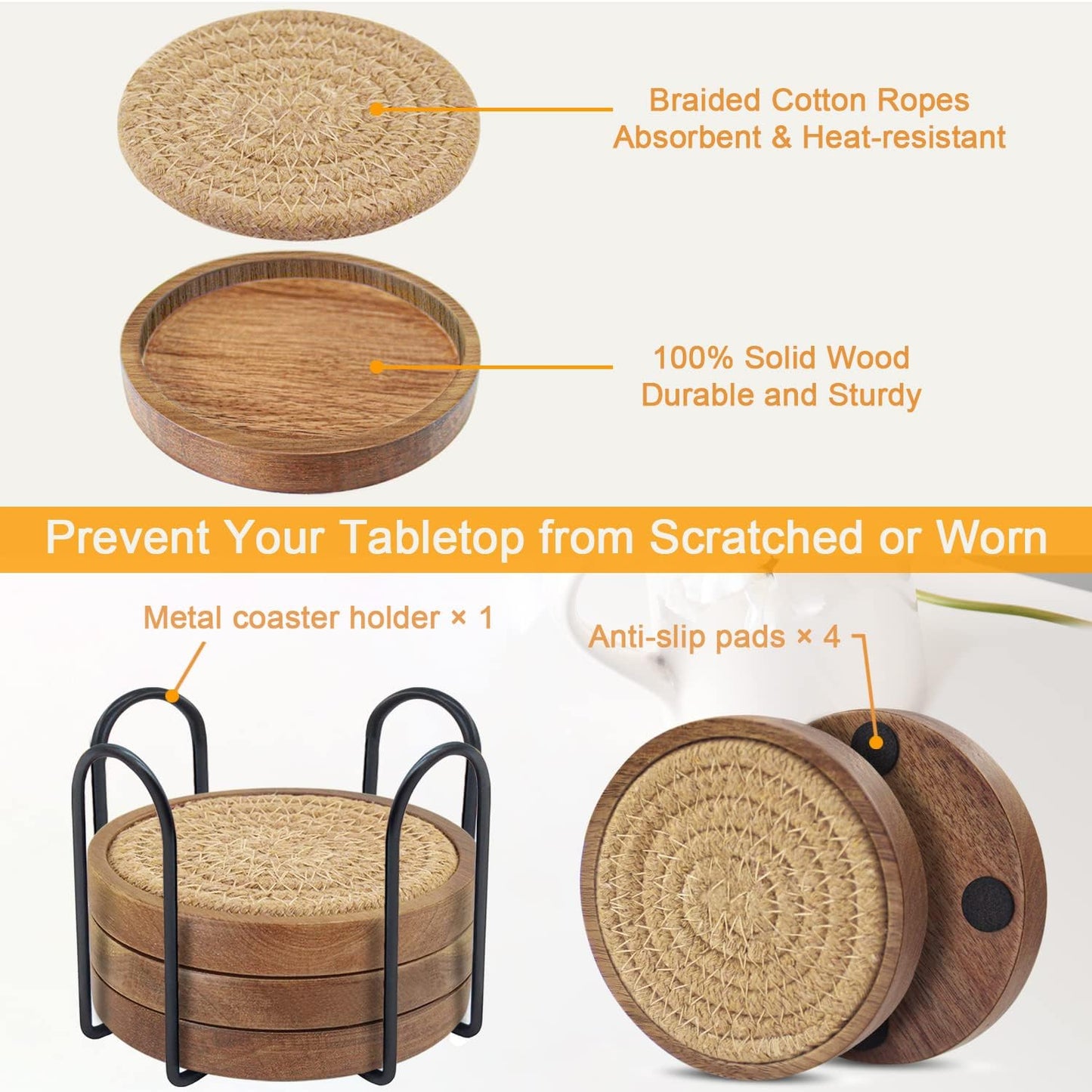 Holder / Housewarming Gift for Farmhouse Home Decor / #7 Brown / Set of 5