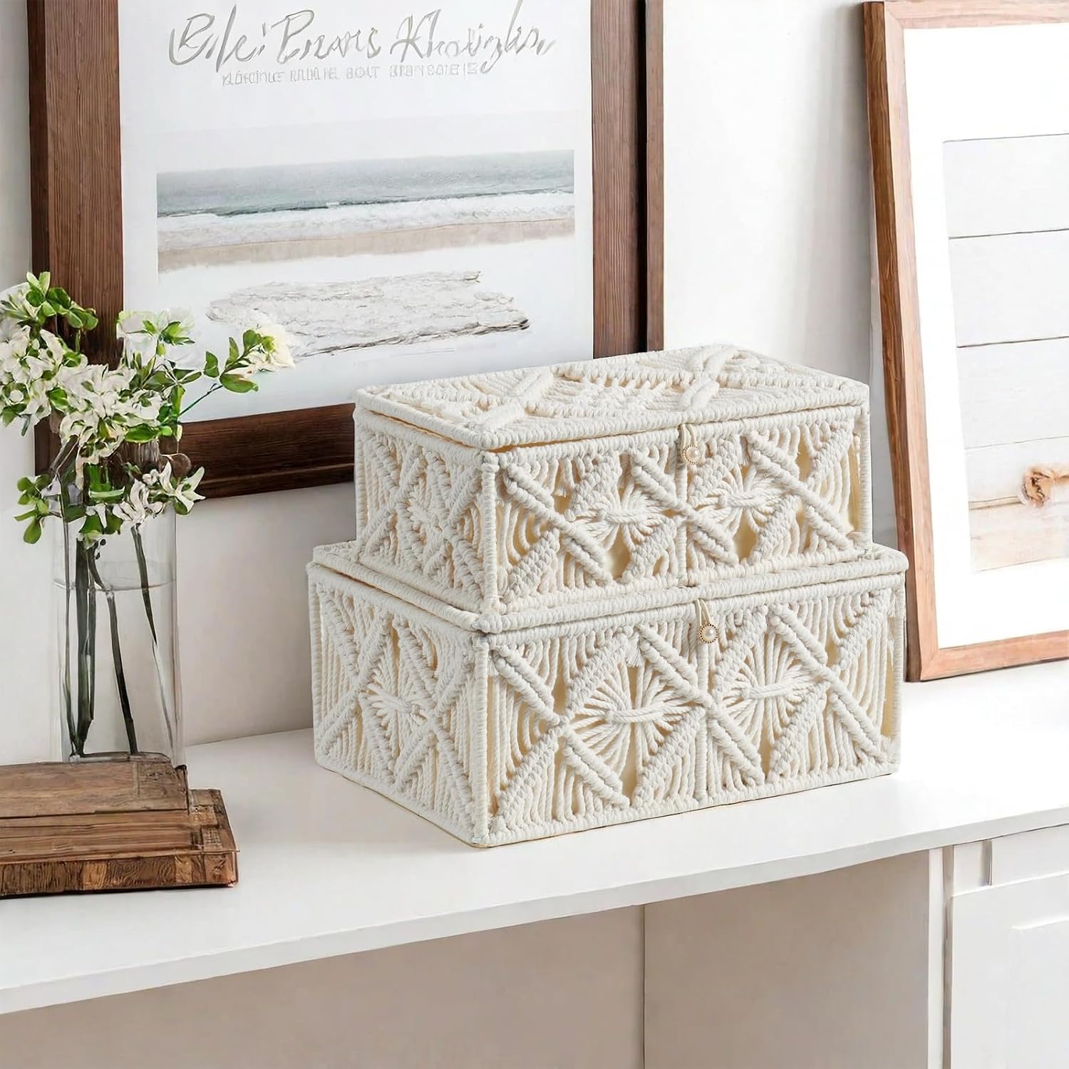 Decorative Boho Storage Baskets / Small / Off White