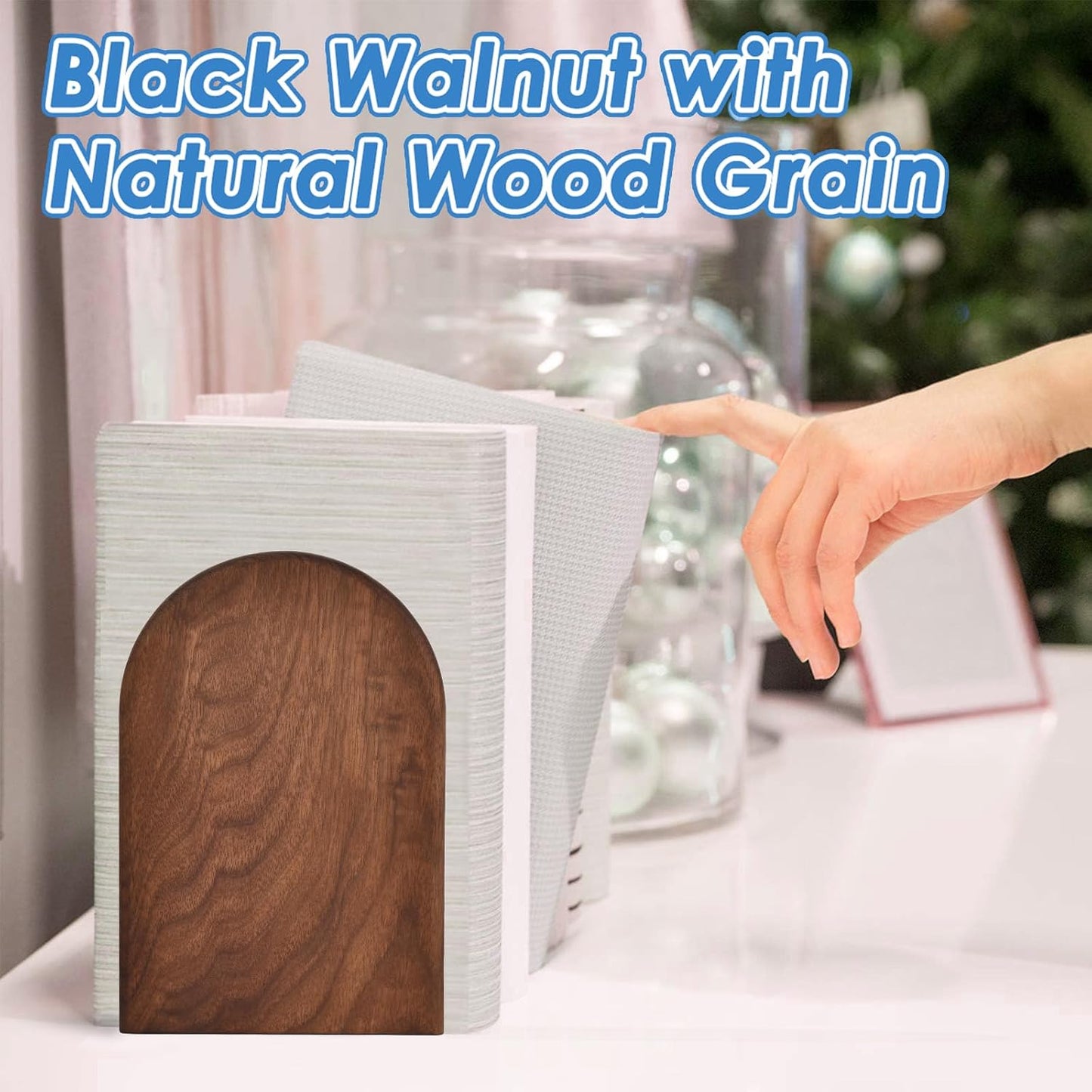 Sturdy Wooden Bookends / Black Walnut / Medium