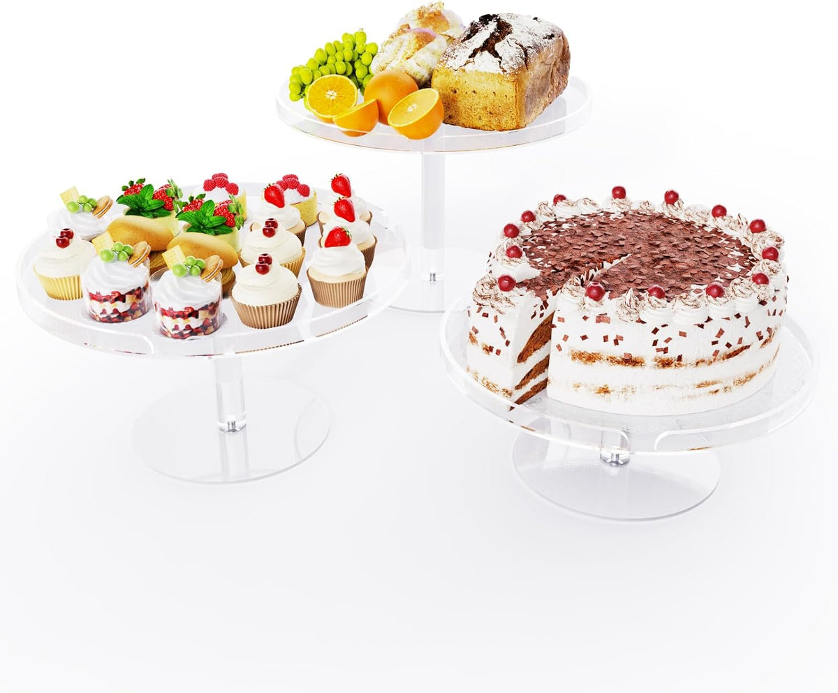 Bakzon Acrylic Cupcake Stand, Clear Dessert Dessert Table Display Set, Cupcake Tower Holder Display with Base for