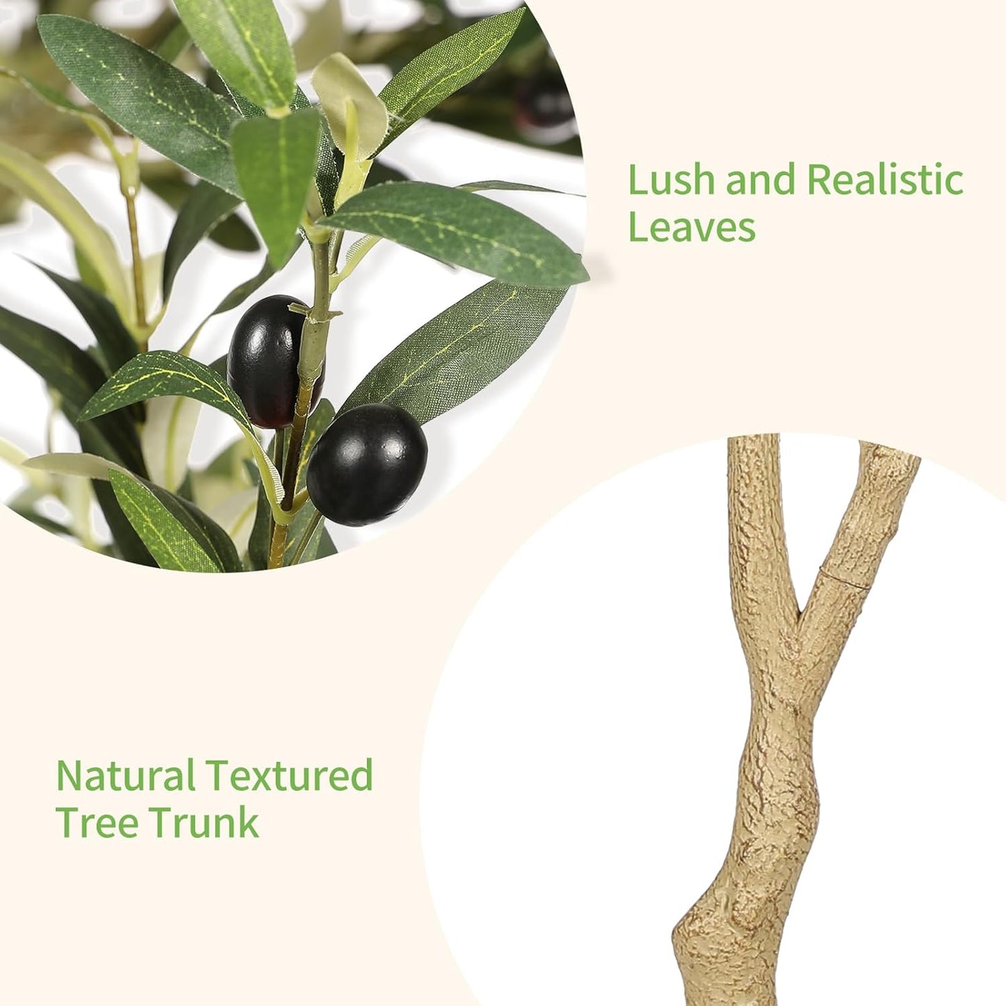 Faux Olive Tree / 6ft / Natural / 6 Inch