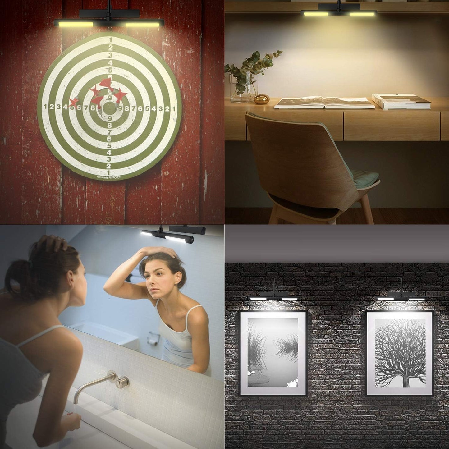 LUXSWAY Picture Lights for Paintings,Rechargeable Battery Wireless Art Light with Remote Control,Dimmable and Timer Off