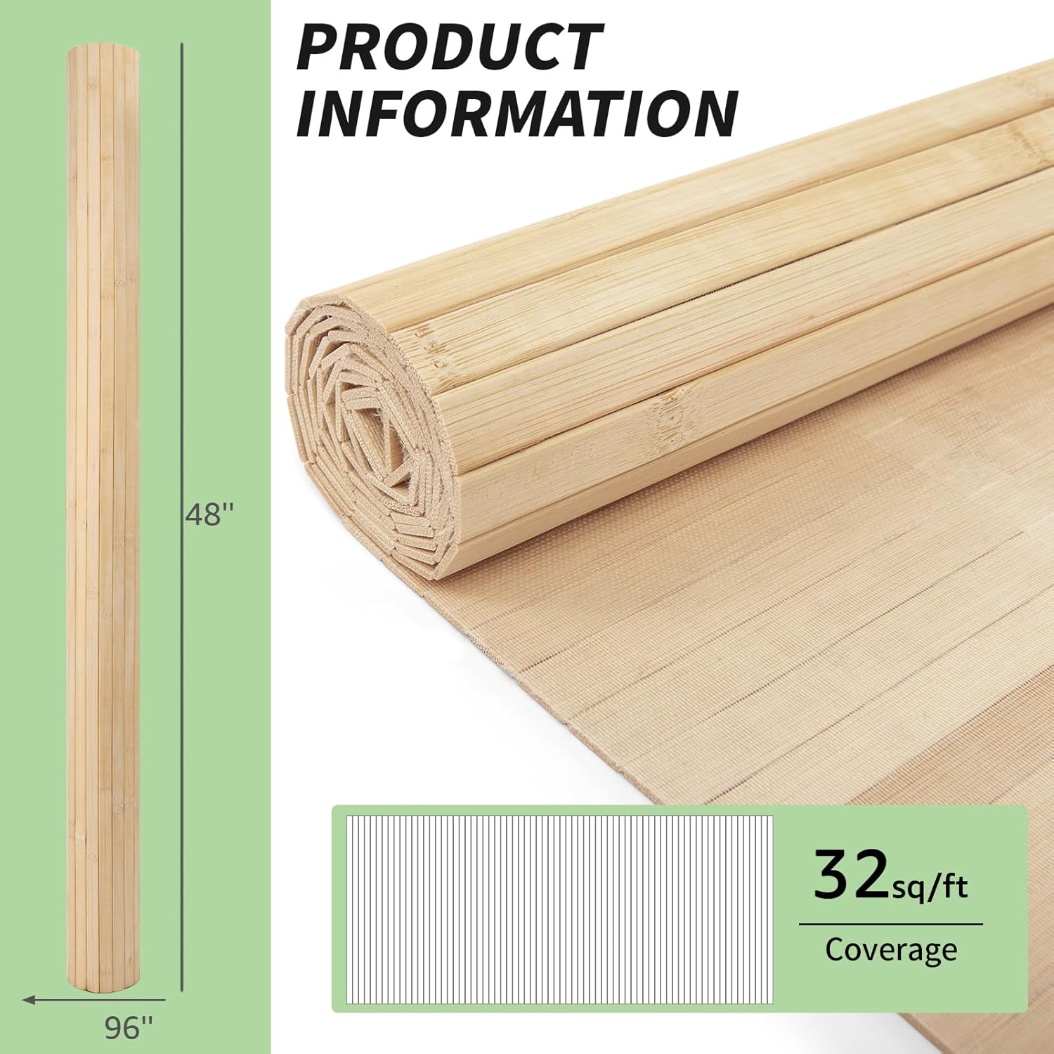 Bamboo Wall Panel for Interior Wall Decor / 48 x 96 / Light-carbonized / Natural