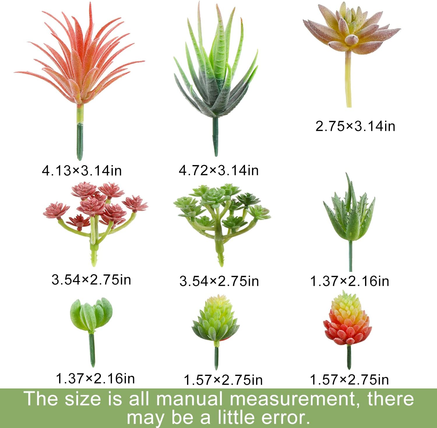 Mini Artificial Succulent Plant / Green Small / Set of 18