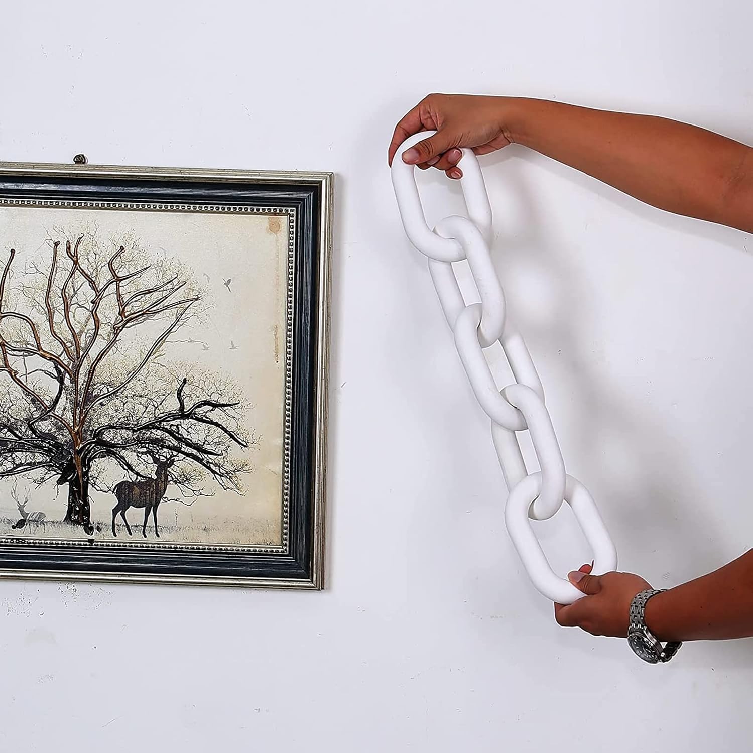 Wood Chain Link Decor and Beaded Garland Set