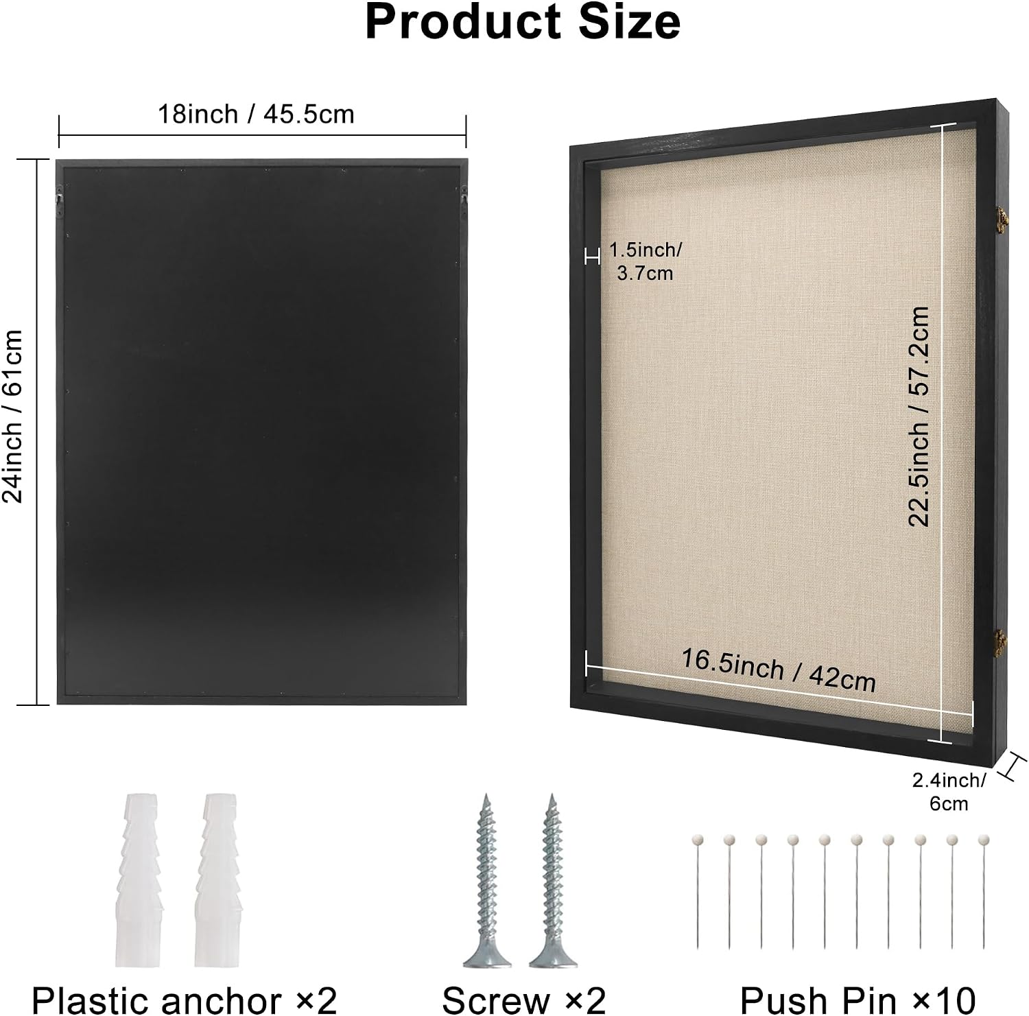 Large Graduation Shadow Box Frame for Cap Gown, Black 18x24 Display Case | Hinged Front Open Door Keepsake Box with