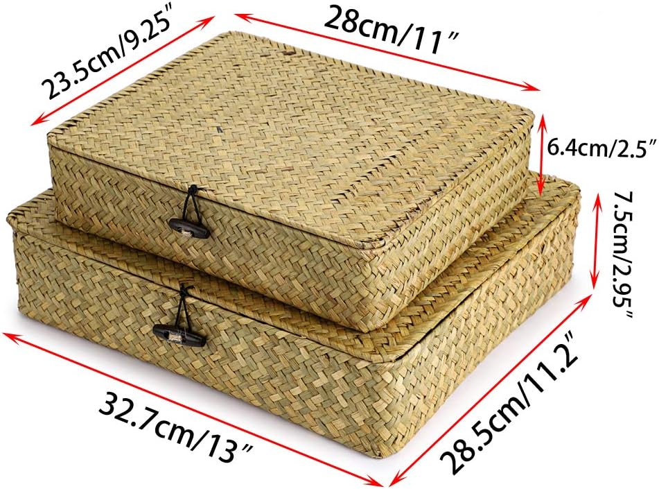 Natural Seagrass Storage Bins / Small+large / Natural Color
