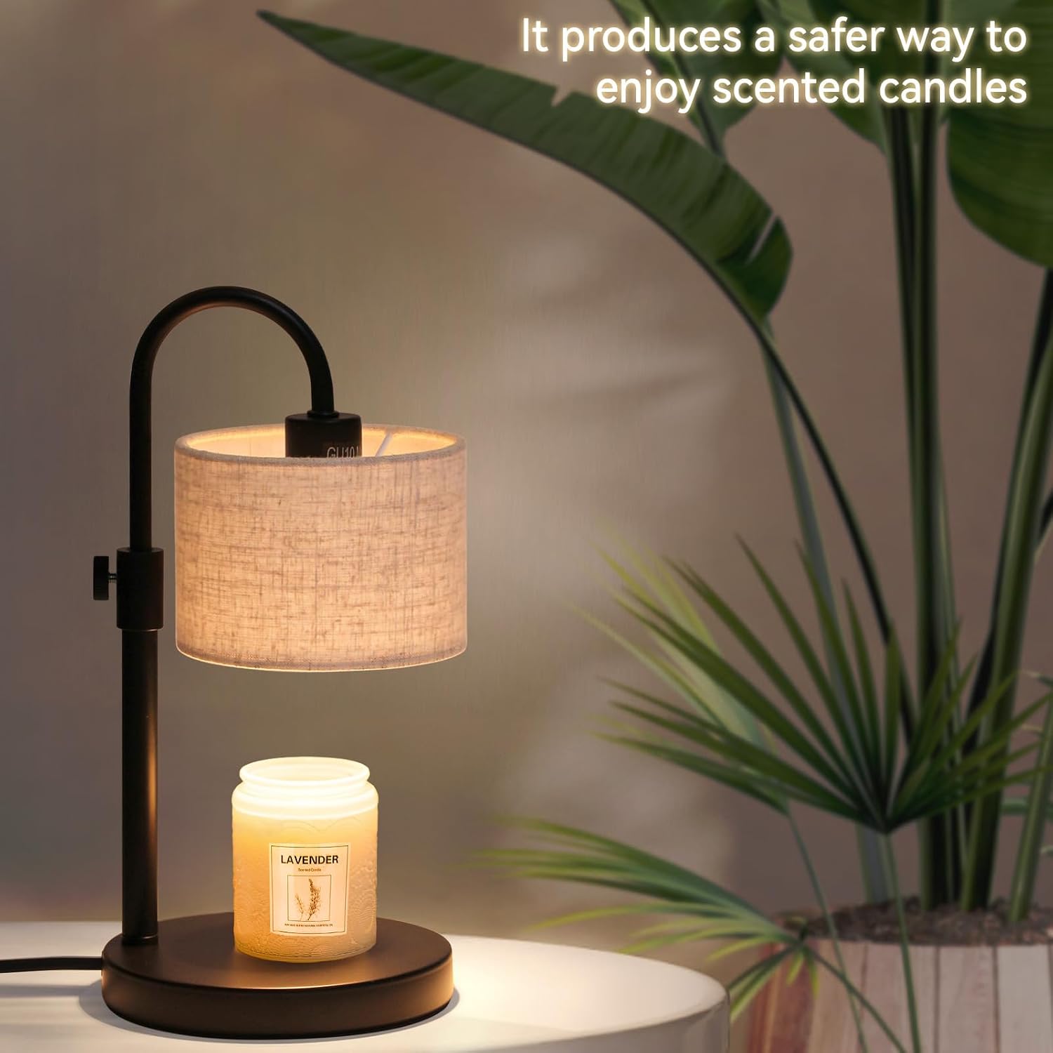 FINCMY Candle Warmer Lamp with Timer, Adjustable Height Candle Wax Warmer Candle Lamp Warmer for Jar Candles, Home