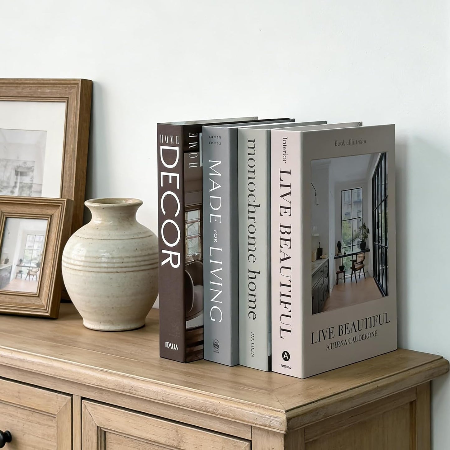 Decorative Books / Fake Books for Decoration / Beige / Set of 7