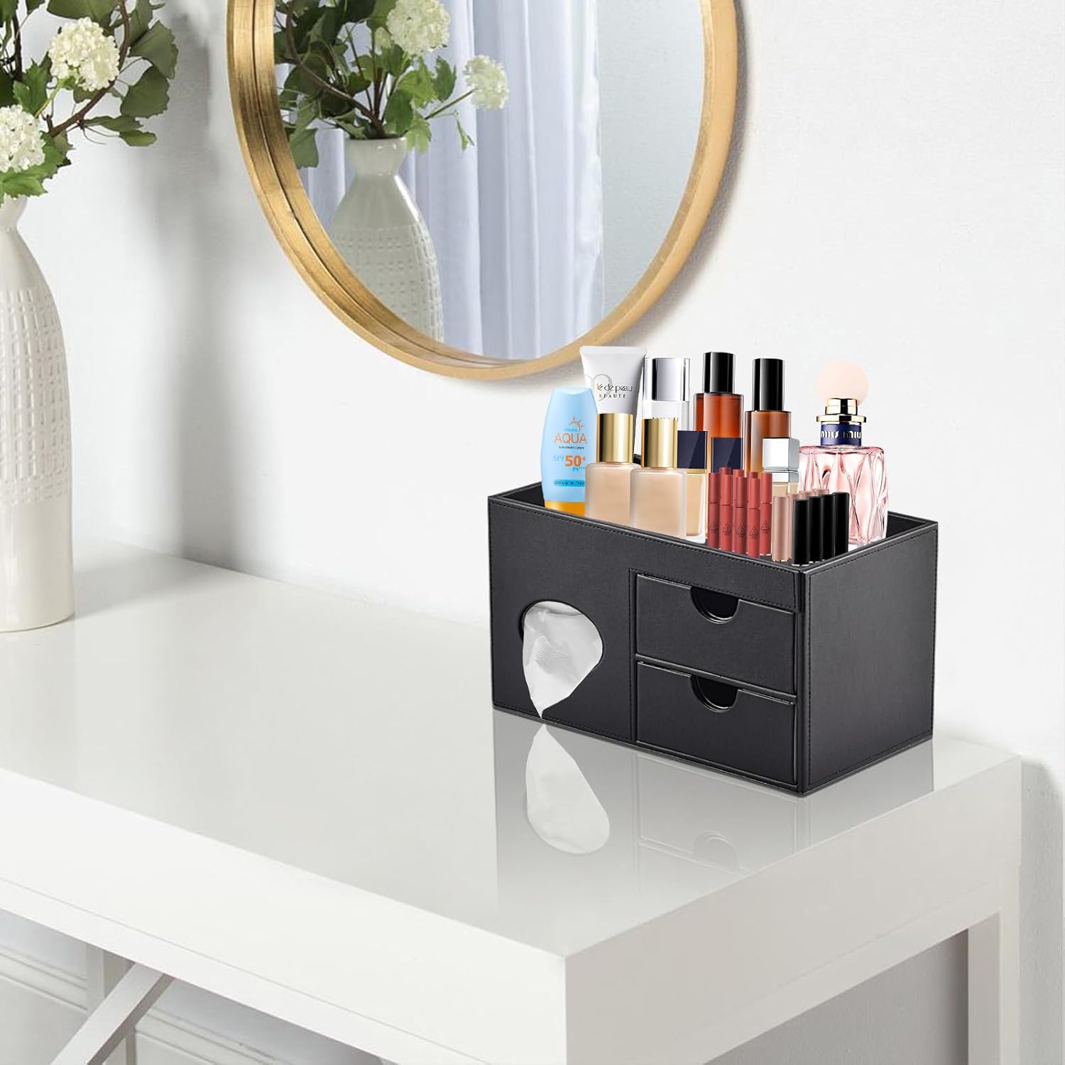 Storage Tray / Tissue Box Holder / Black