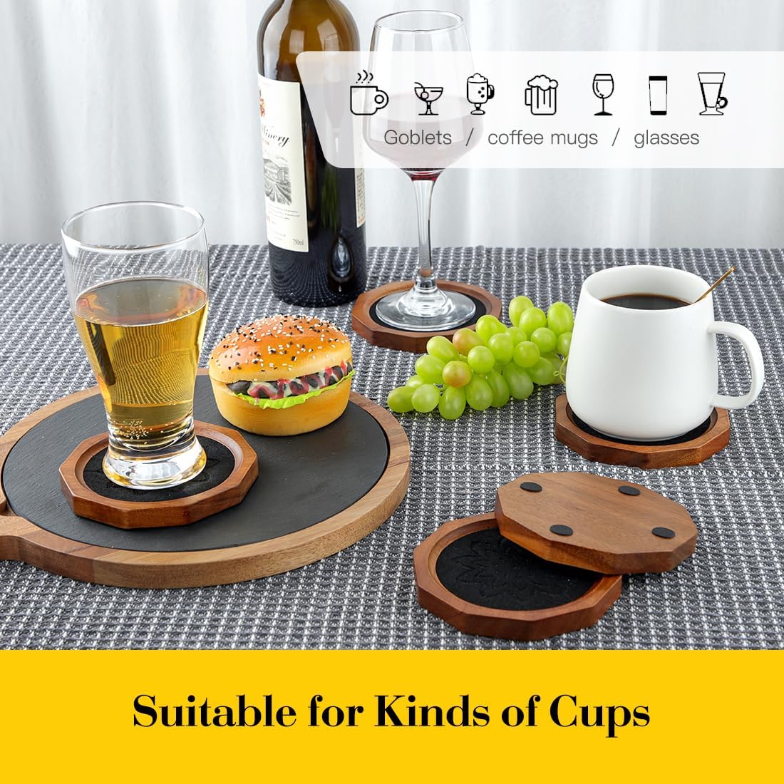 Holder for Wooden / Black Felt / 4.3 Inch