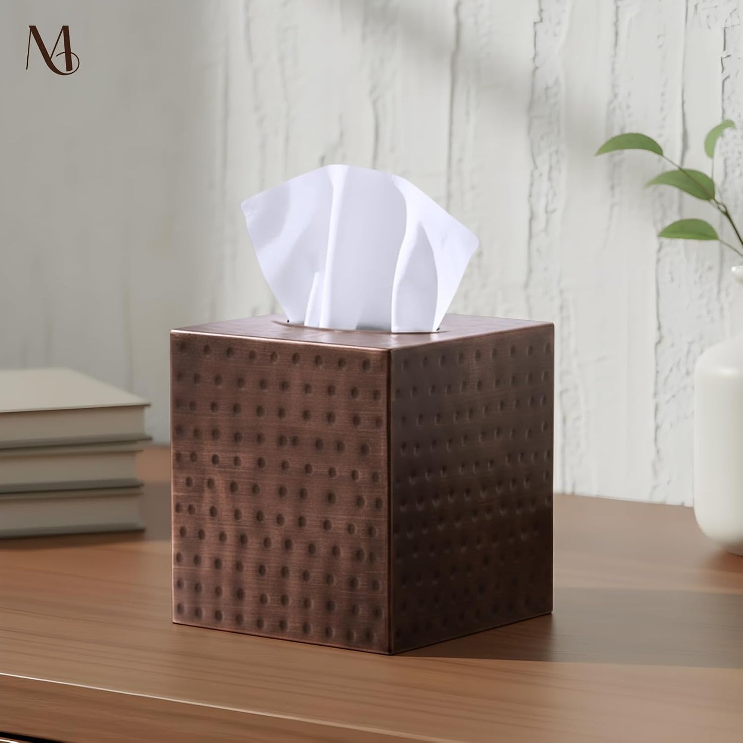 Antique Copper Metal Tissue Holder Box / Antique Copper Finish / Hand Hammered