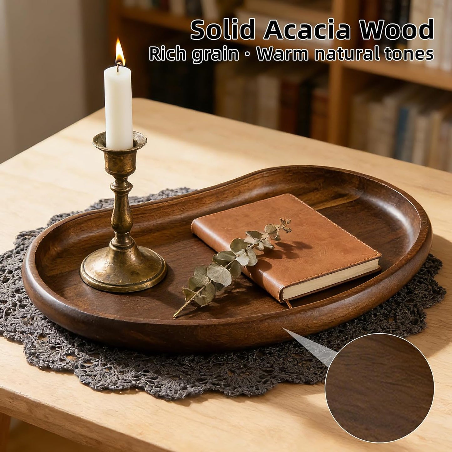 Acacia Wood Serving Tray / Style 2