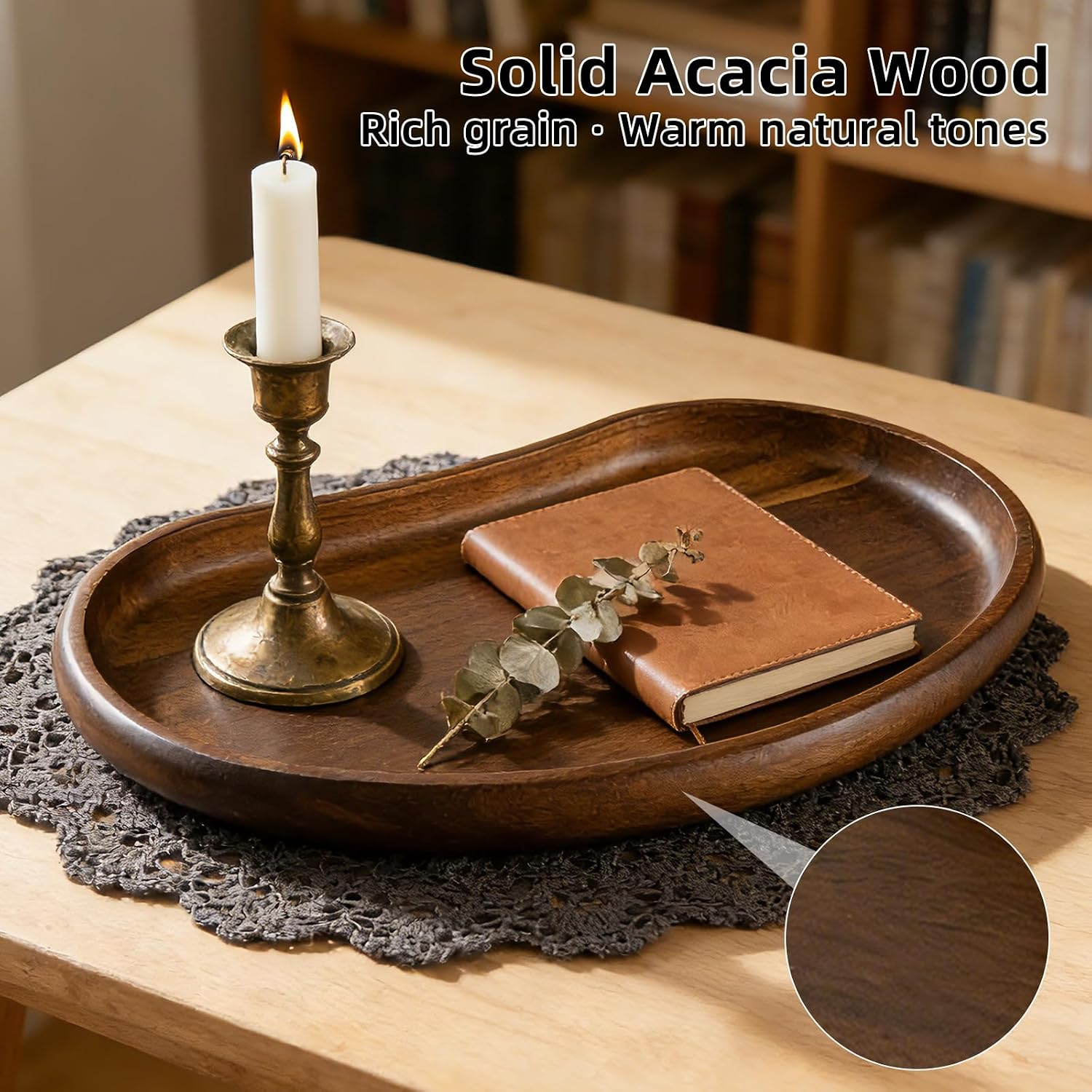 Acacia Wood Serving Tray / Style 2