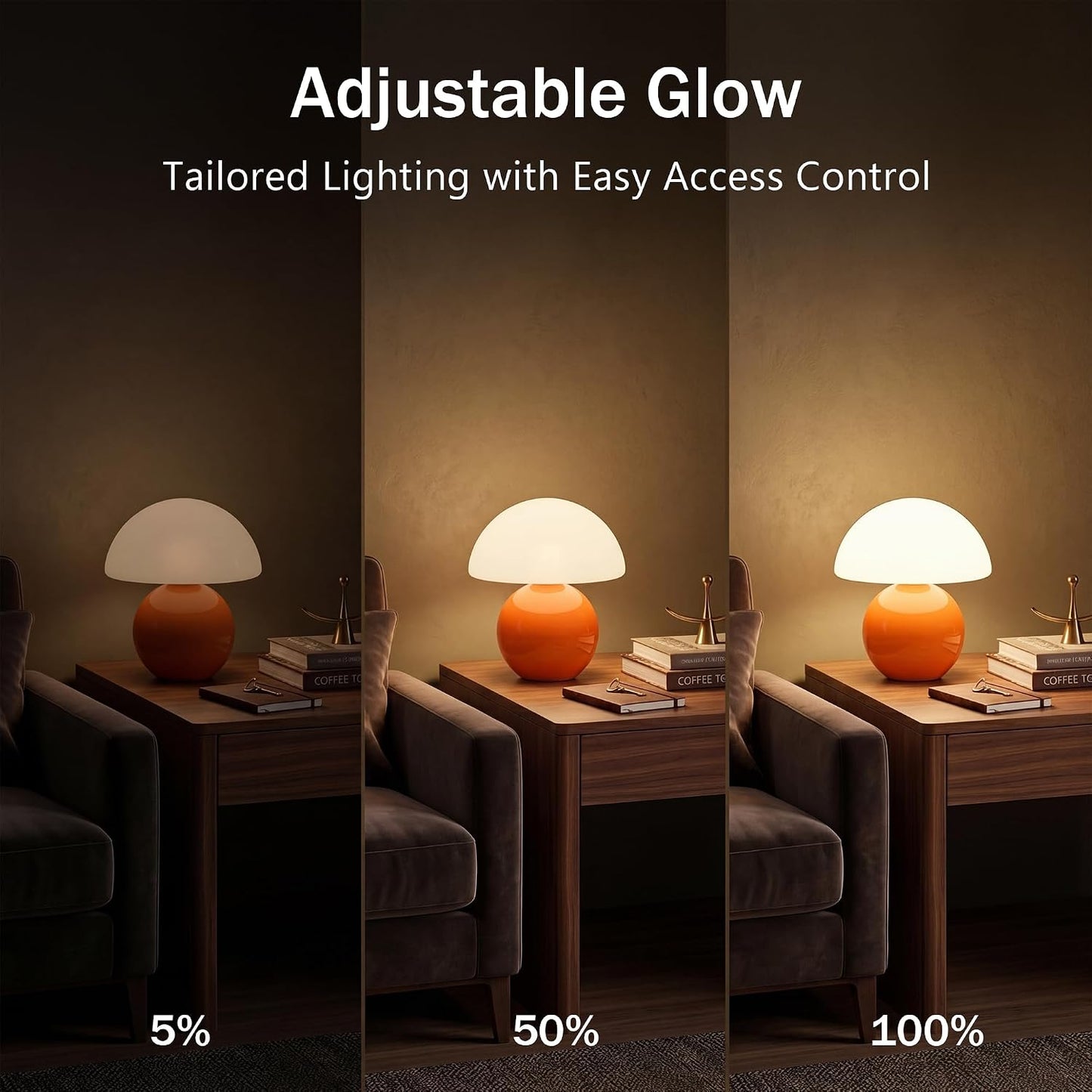 Mushroom Lamp Table Lamp / Orange