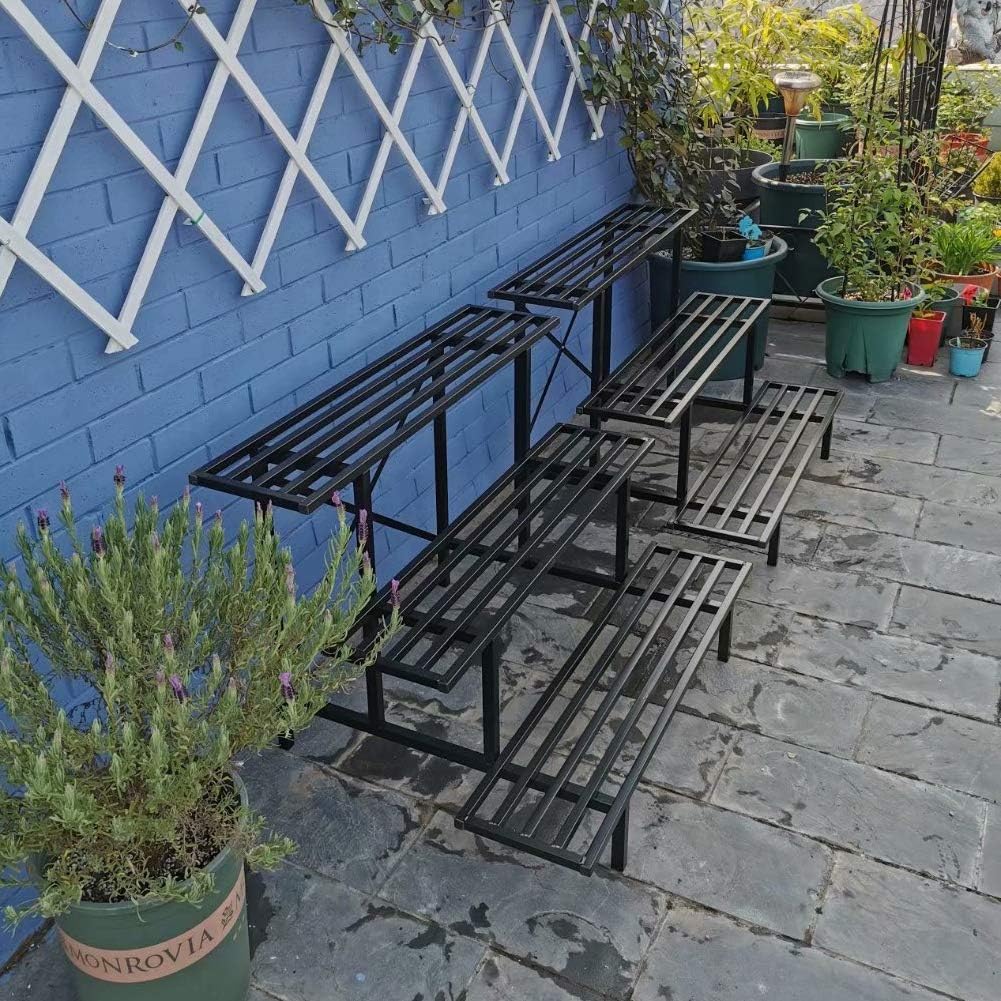 Zhongma 3 Tier Sturdy Metal Plant Stand, L35.43 x W26 x H23.6 inch, Heavy Duty Plant Holder for Home Indoor and