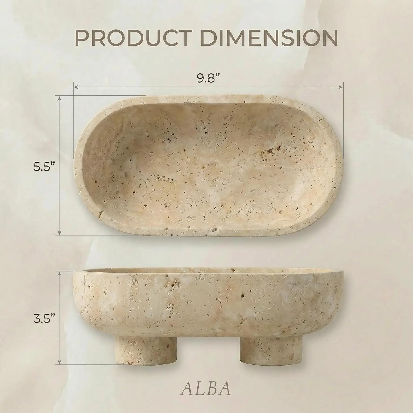 Stand / Travertine Fruit Bowl / Natural