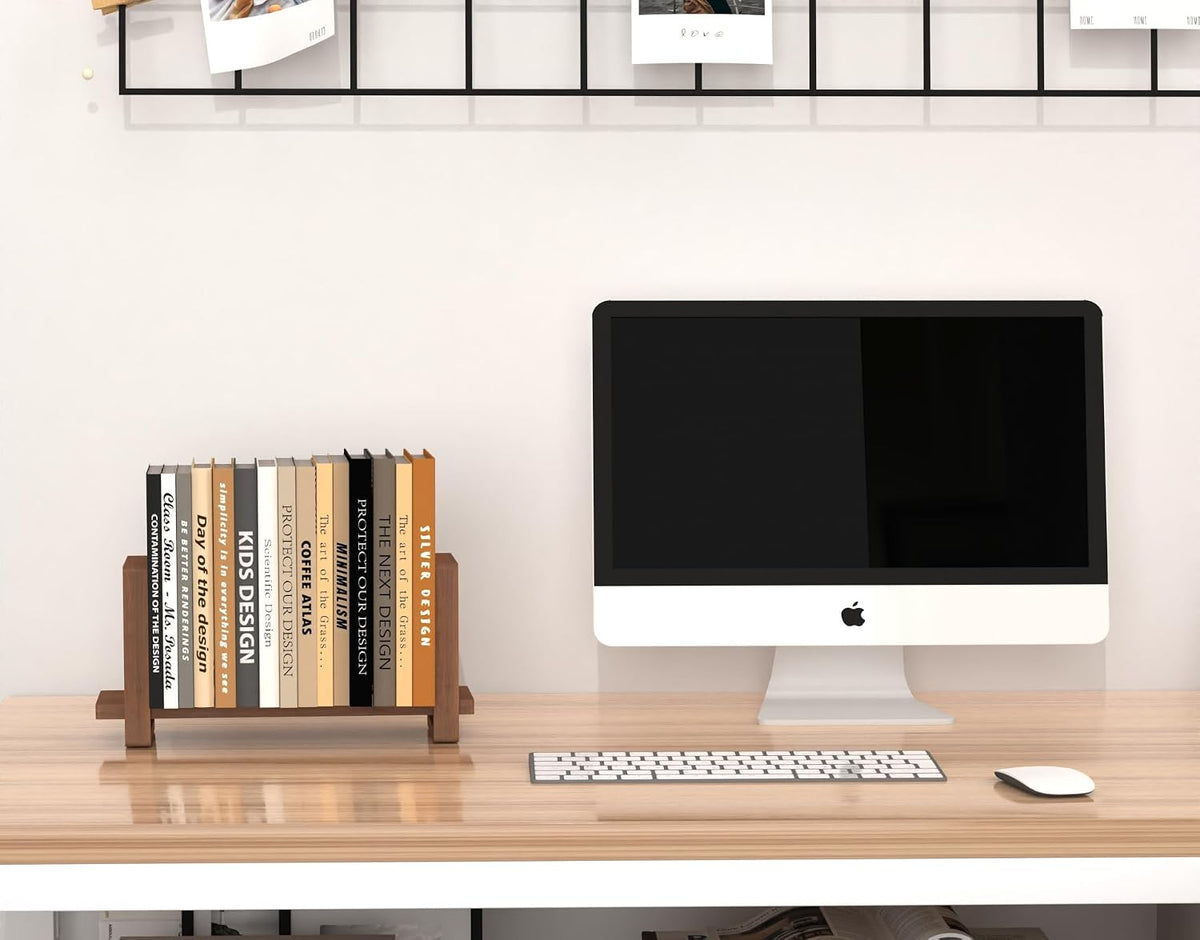 Adjustable Desktop Bookshelf Wooden Desk Book Holder Organizer Tabletop Bookshelf Mini Book Shelf Magazine Files