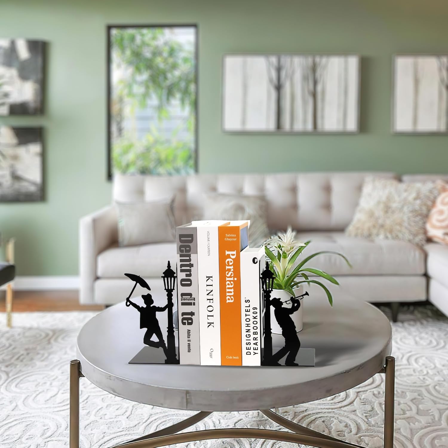 Hidden Metal Bookends Hold Books / Colorful_black