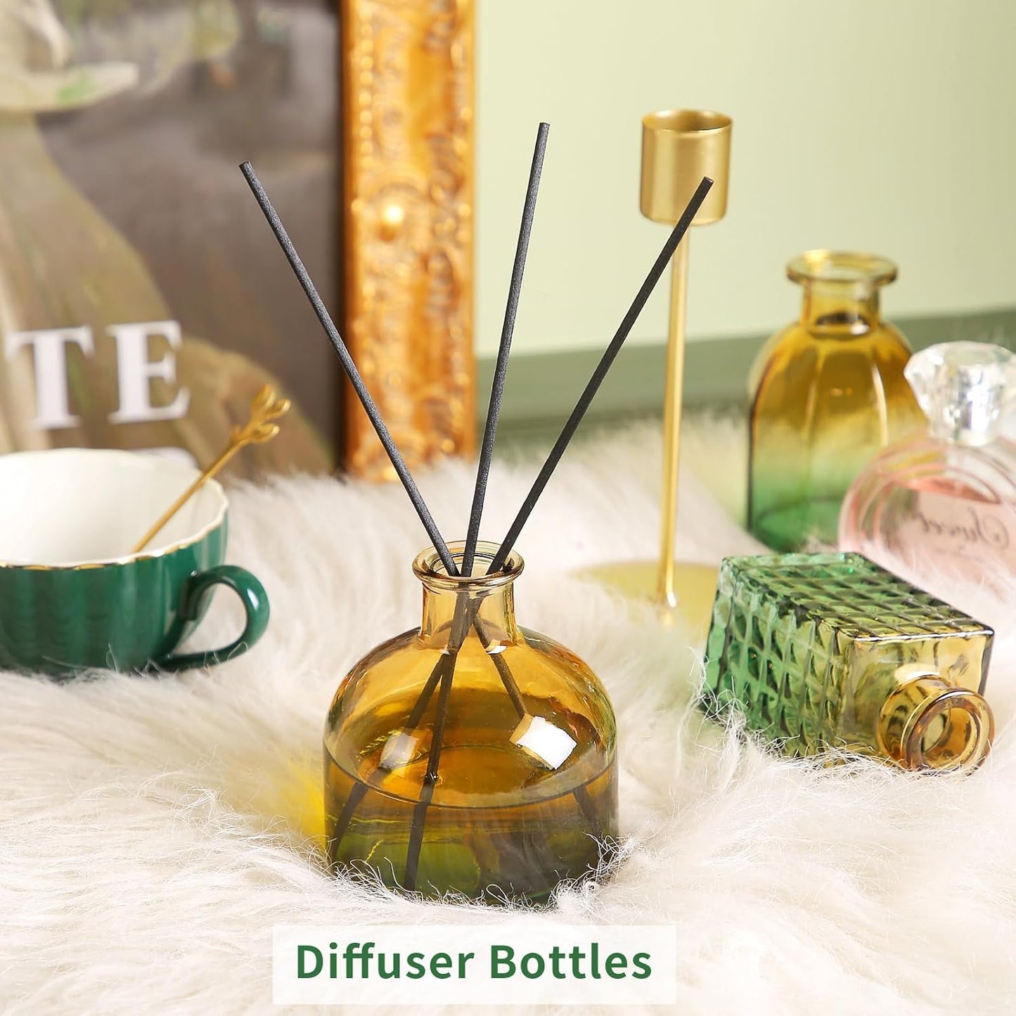 Glass Bud Vases in Bulk Pcs / Brown Green / Set of 30