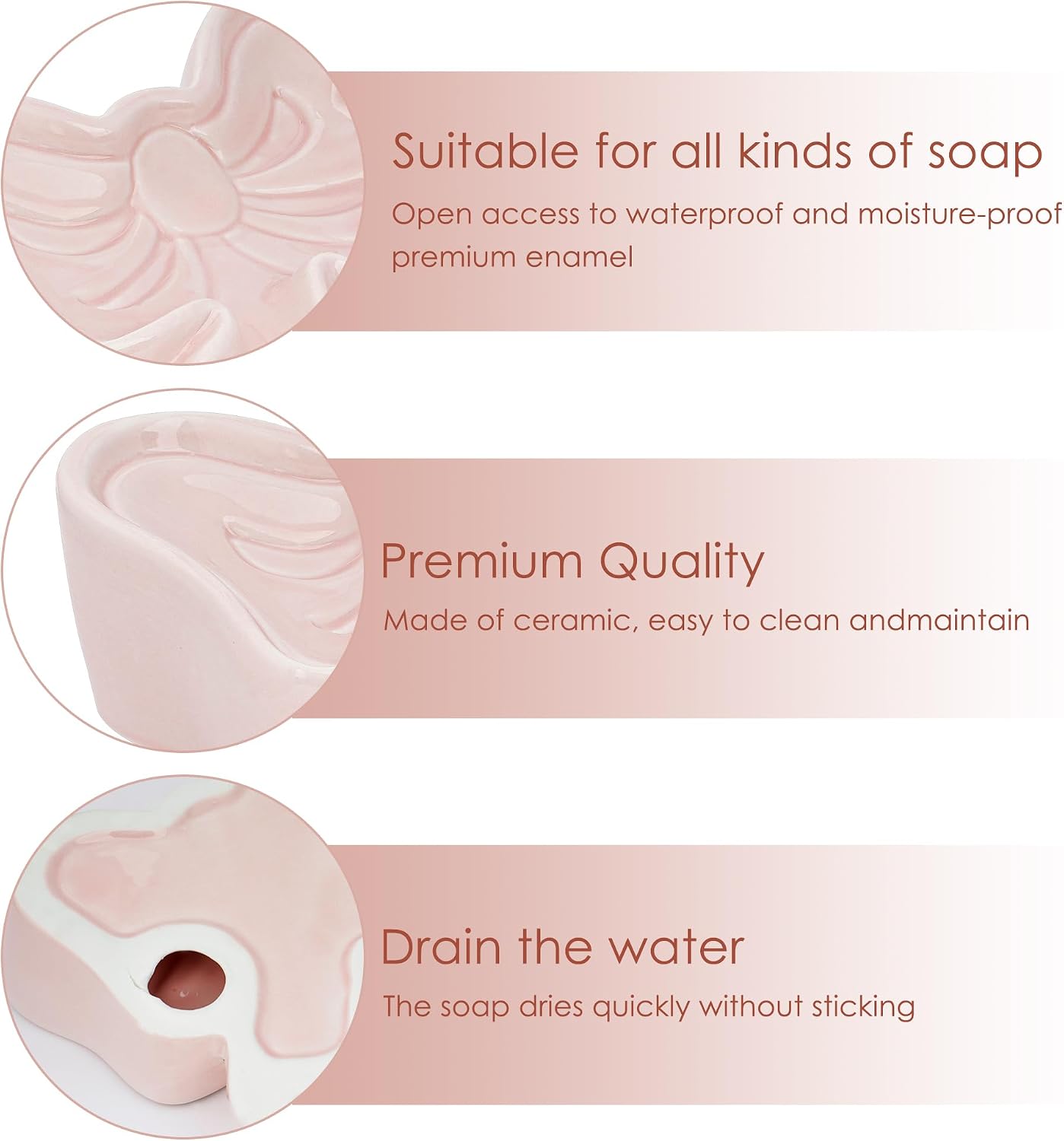 Ceramic Soaps Dish / Pink