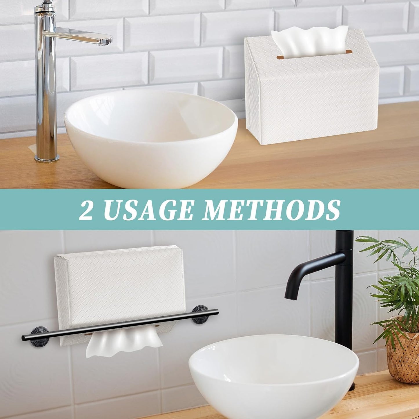 Versatile Design for Countertops and Towel Racks / White