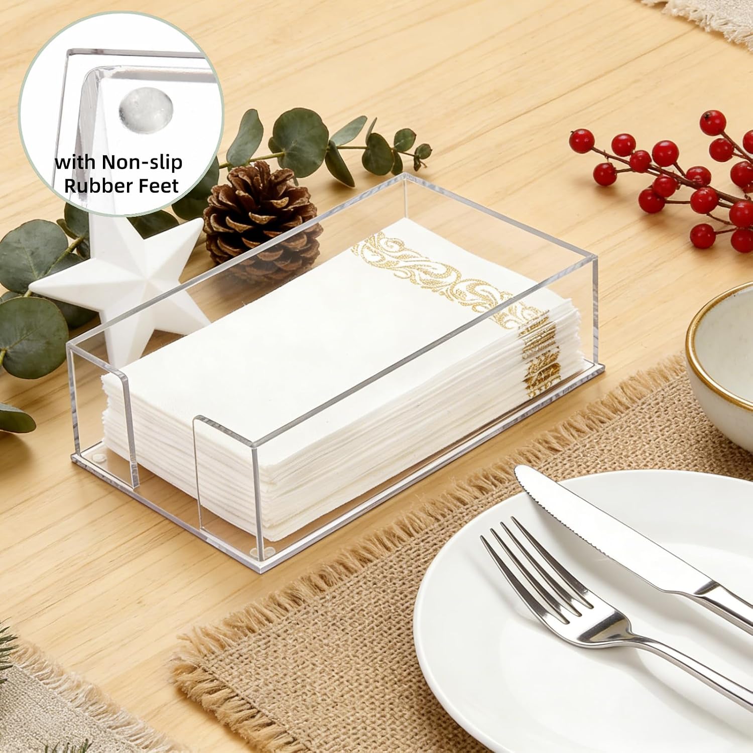 Acrylic Napkin Holder / Clear / Set of 2