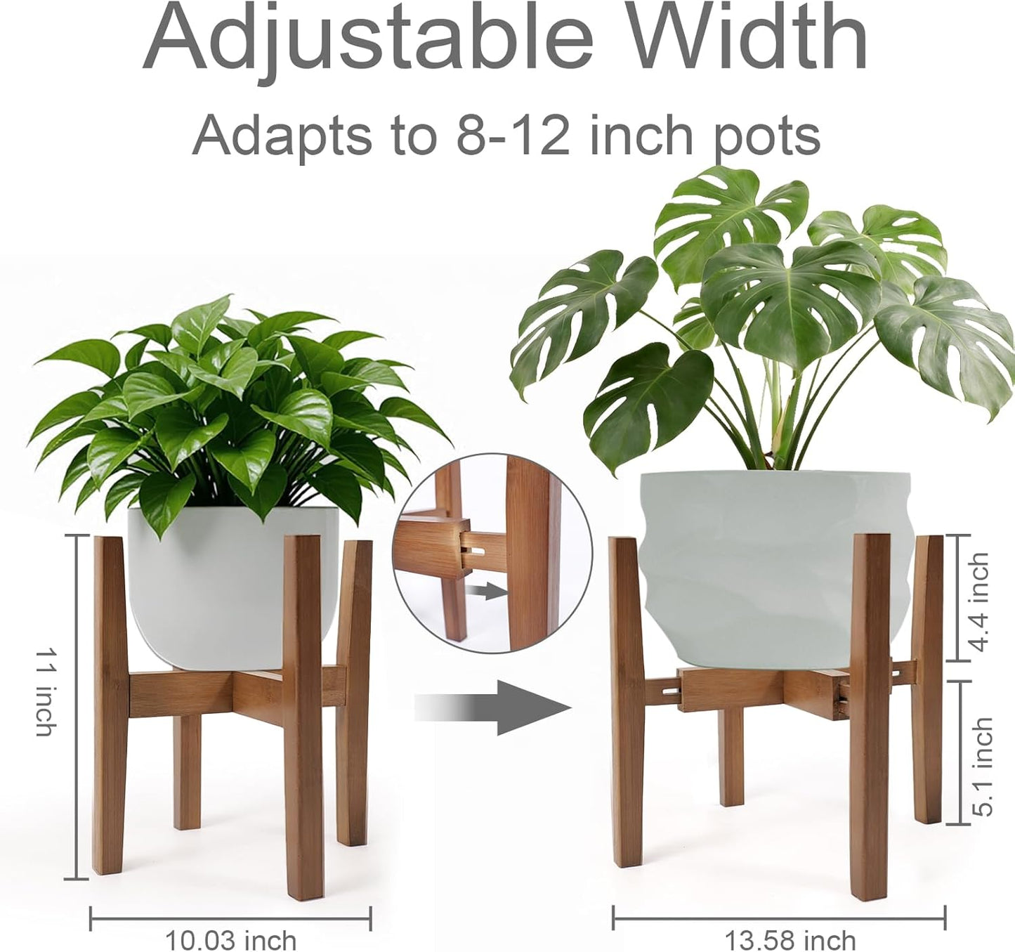 Bamboo Plant Stand Indoor / Natural / 12 Inch
