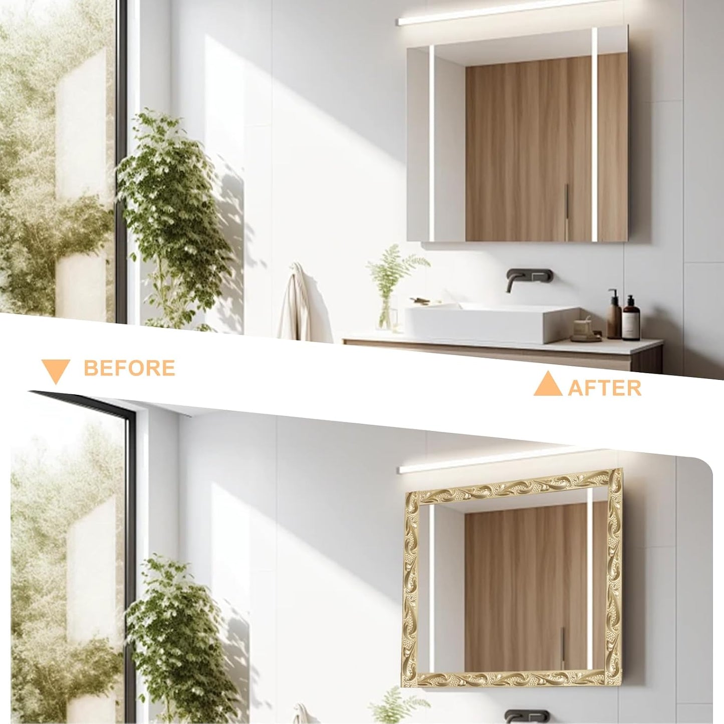 Flexible Self Adhesive Molding Trim / Champagne Gold-300cm / 118 Inch
